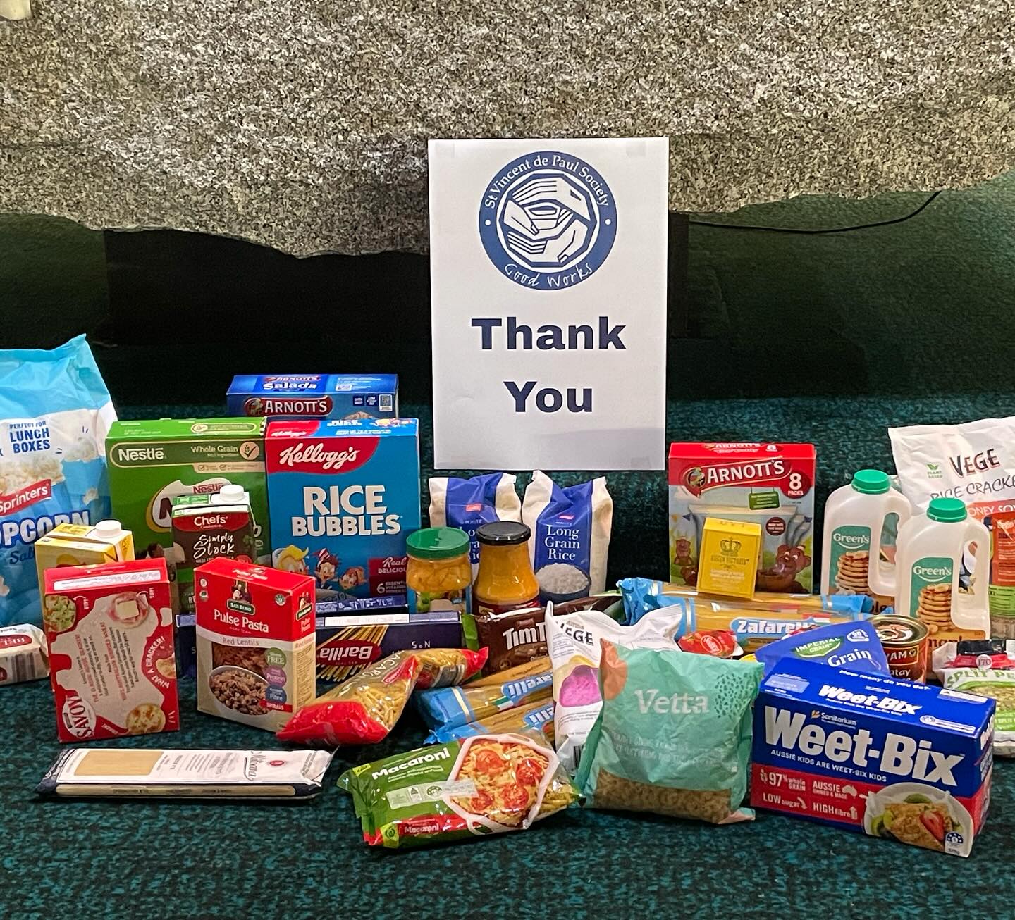 This morning our school community came together for our end of term mass, with a focus on being a good neighbour and supporting the St Vincent De Paul Society. Through the generosity of our families we have boxes and boxes filled with pantry items that will go a long way to supporting those in our community who need a helping hand. To our families we say a heartfelt Thank You.