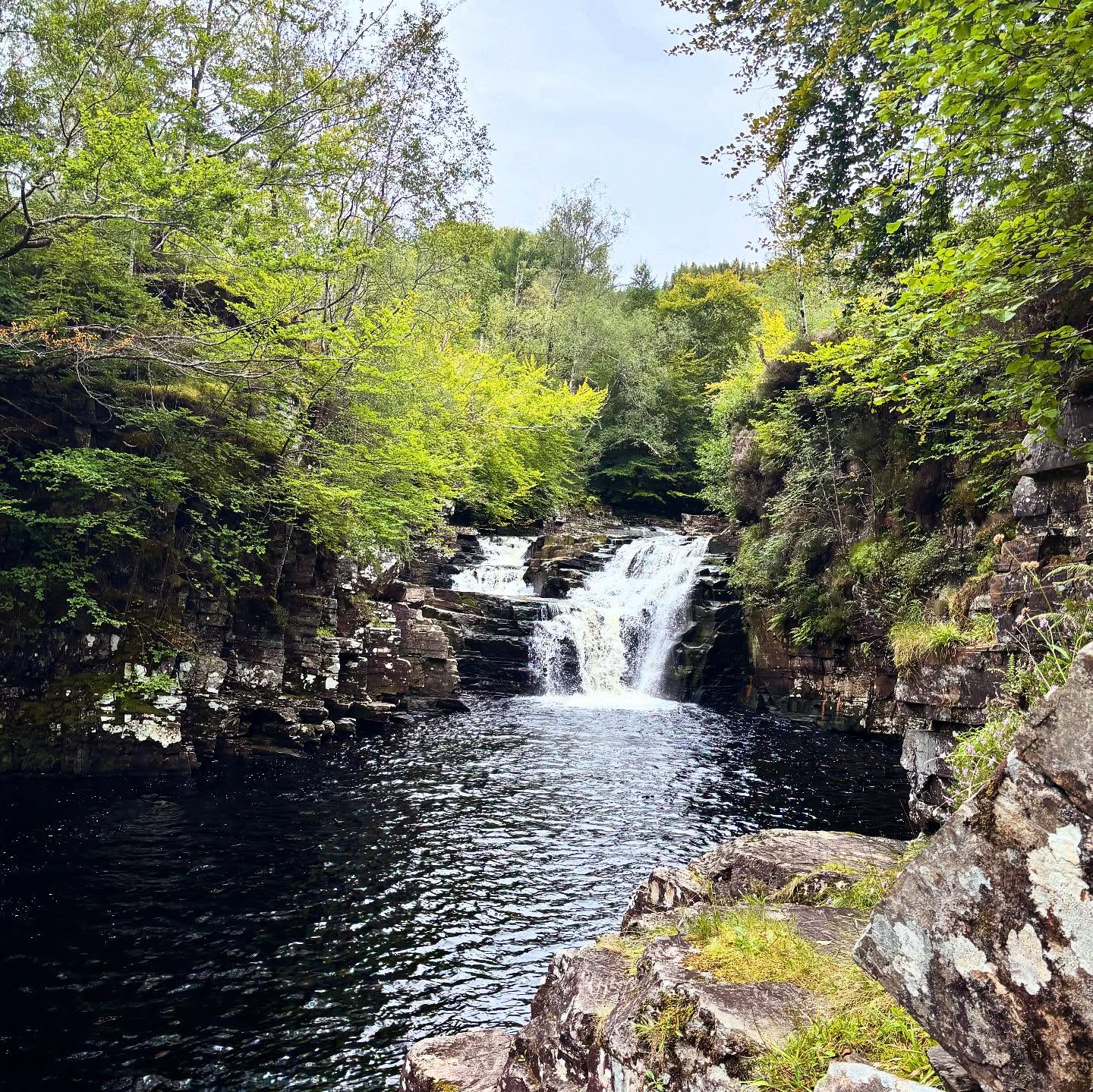 A few weeks ago we went on a hot hot hot walk with far too many midgies! However, the route itself, the views, deep plunge pools and colours were quite spectacular
River Broom from Lael Forest Garden
#walkscotland #visitscotland #waterfall #wildswimming #highlands #hiking #riverwalk