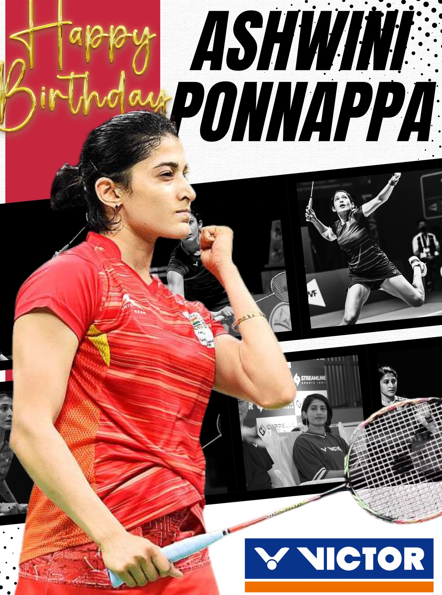 Happy Birthday to the ever-inspiring Ashwini Ponnappa @p9ashwini - wishing you more success, joy, and smashing victories ahead!
#AshwiniPonnappa
#HappyBirthday
#Badminton
#IndianBadminton
#BadmintonIndia
#TeamIndia
#BadmintonPlayer
#BadmintonLovers
#Victor
#Bangalore#streamlinesportsindia