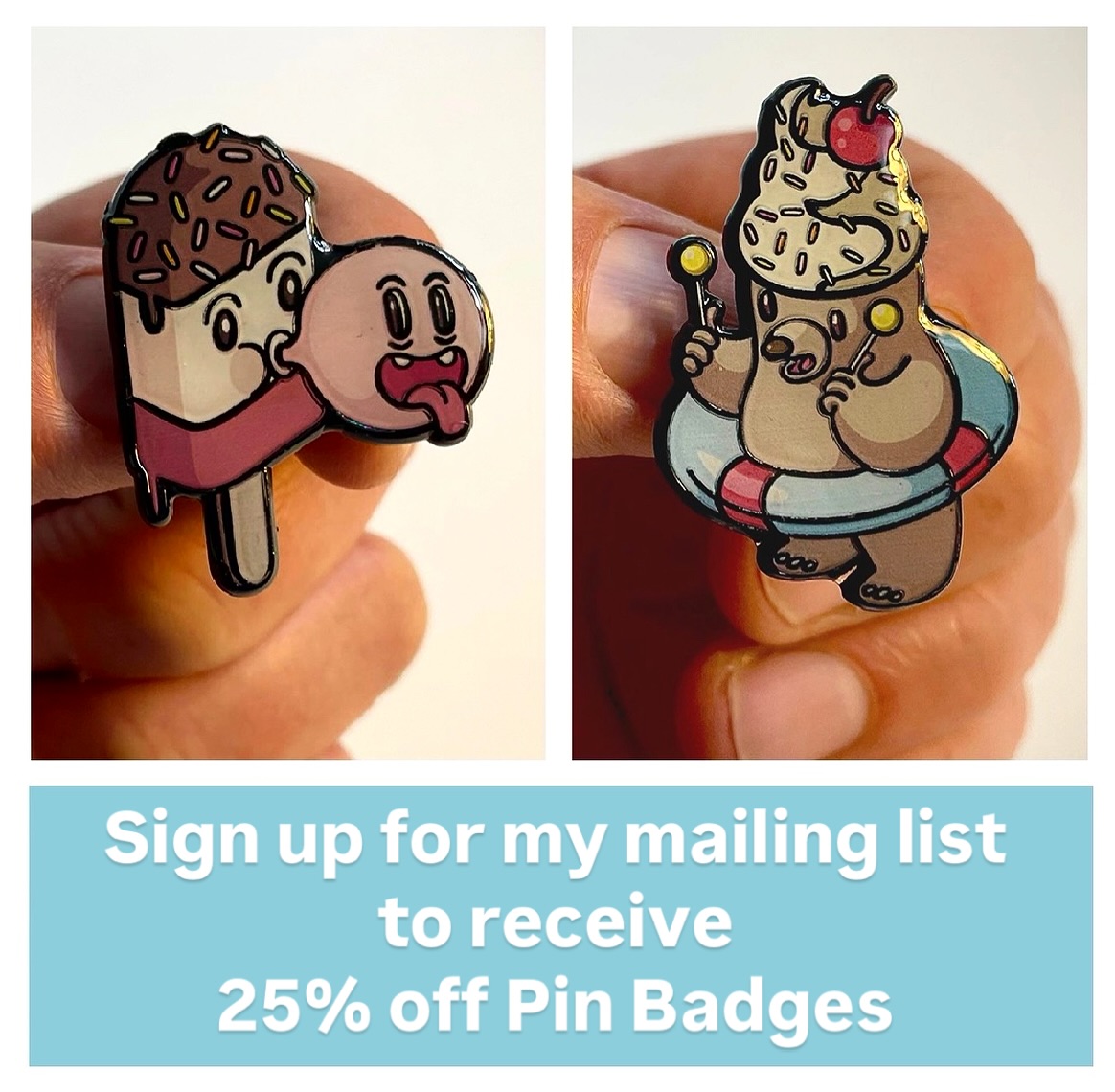 📌 💝 👻 Sign up for my mailing list to receive a 25% discount on these cute limited edition pin badges. They come in their own little presentation boxes so they’re perfect for gifting. And if you’re the type of person who plans ahead they make great #stockingfillers 🎄 Link in bio #artistpins #enamelpincollection #pincollecting #altstyle