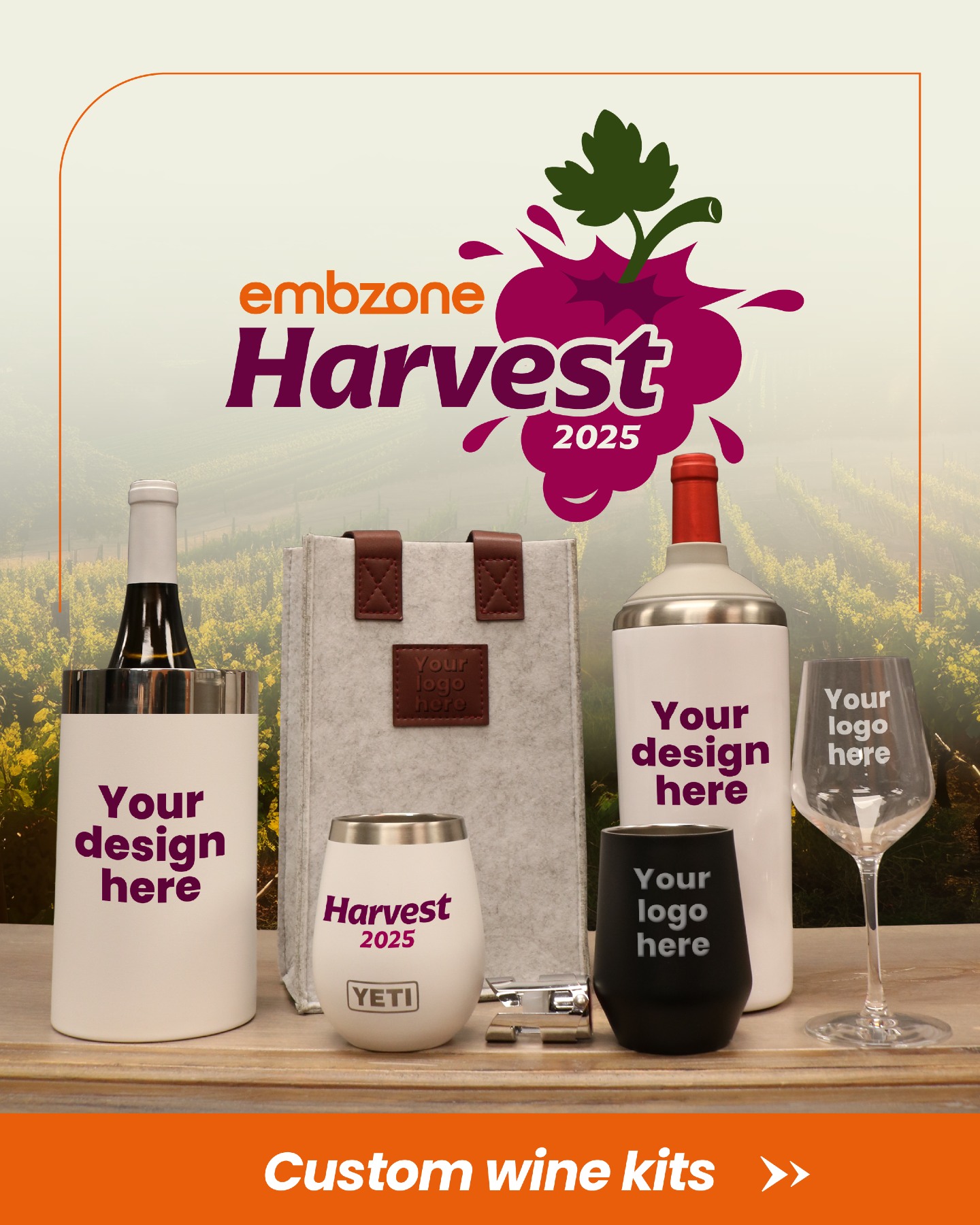 Who wouldn't want to receive a wine kit as a gift? 🍷
During harvest season, they are the perfect gift for customers, partners, and collaborators.
At Embzone, we customize them with embroidery, screen printing, or decals so that your brand can be part of the most important celebration in Napa and Sonoma.