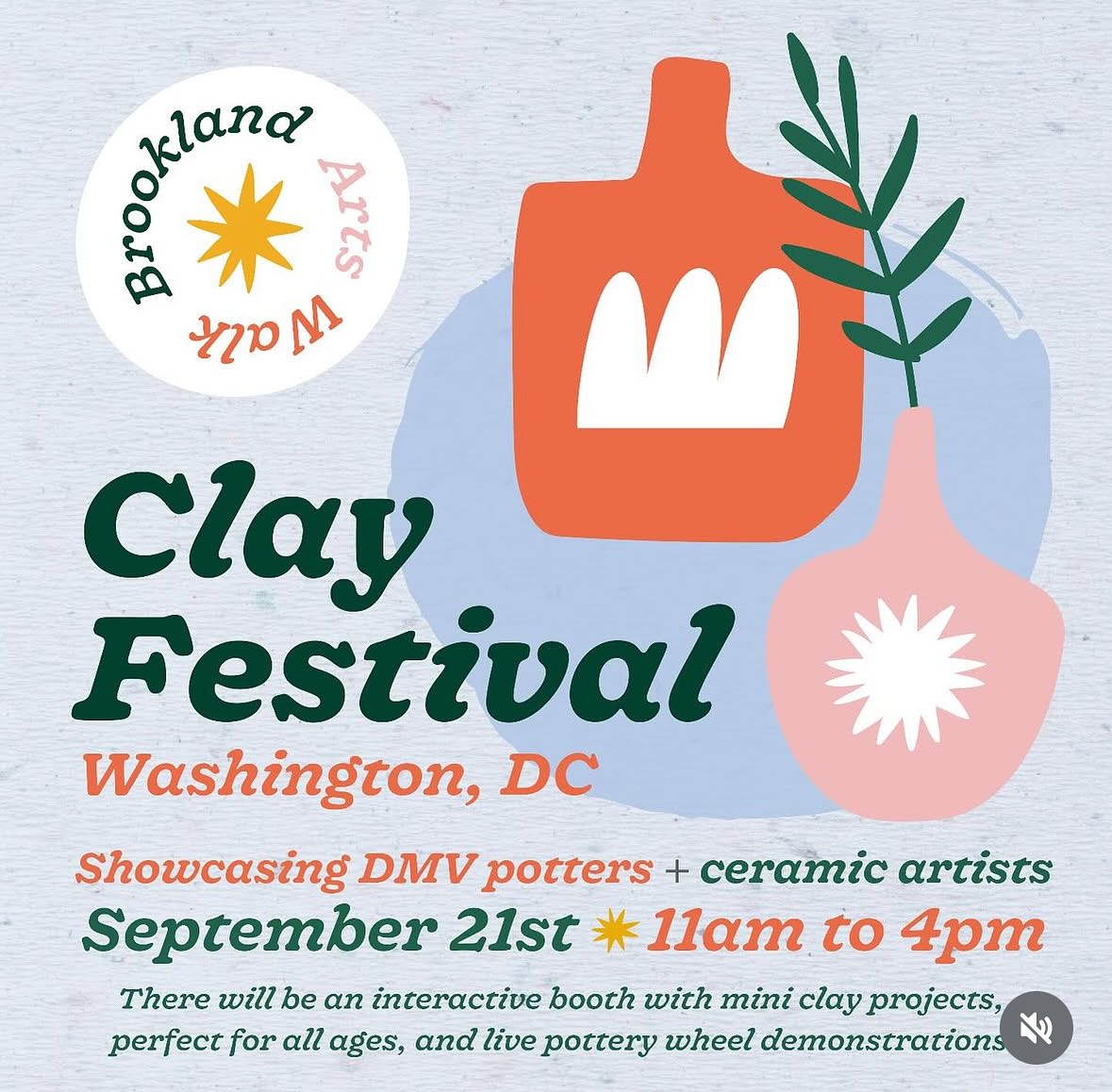 I feel like we made it 🙌
@bsweeney just called to say he heard about our @clayfestivaldc interactive clay booth on @wtopnews 🎉
Come check us out this Sunday @brooklandartswalk, 11–4pm! Hands-on clay fun, demos, and more 🏺✨
Huge thanks to @kuzehpottery for hosting, planning, and promoting this amazing event ❤️
#ClayFestivalDC #BrooklandArtsWalk #WTOPnews #ClayCommunity #PotteryLife #CeramicsLove #MadeInDC #ArtFestival #InteractiveArt #ClayBooth