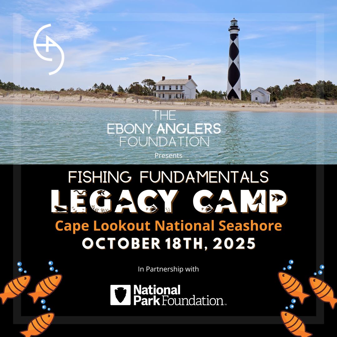 📣📣 Calling all LEGACY CAMPERS!📣📣 We are excited to announce our next Fishing Fundamentals Camp in partnership with @nationalparkfoundation. The Legacy Camp is open to kids who have previously completed the Ebony Anglers Fishing Fundamentals Youth Camp.
We will spend the day exploring one of our beautiful National Parks, @capelookouthps for a day of fishing and fun!
Go to www.ebonyanglers.com to register now through Sunday, Sept. 28th! Don't miss this amazing opportunity. Space is limited.⛴🎣