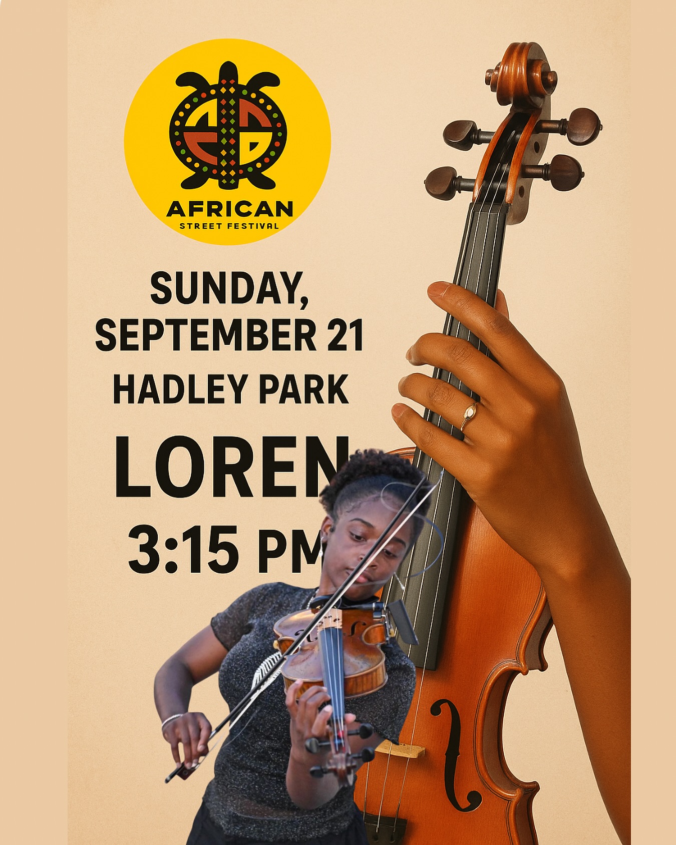 🎻✨ Excited to be performing at the African Street Festival this year! Catch me at Hadley Park, 3:15 PM — bringing soulful violin sounds to the stage. Don’t miss it! 🎶💛 @africanstreetfestival615
#AfricanStreetFestival #HadleyPark #NashvilleEvents #LiveMusic #ViolinVibes #LorenPlaysViolin #CommunityFestival #NashvilleMusic #BlackMusicians #FestivalSeason