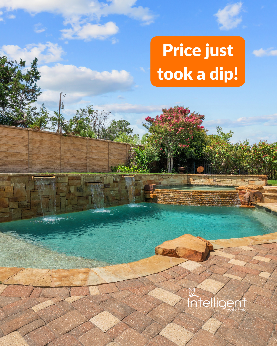 Price just took a dip-just like you will in this pool! Same show-stopping outdoor spaces, golf lifestyle, and Hill Country charm. Just a better deal. Call us for your tour today - Link in Bio!