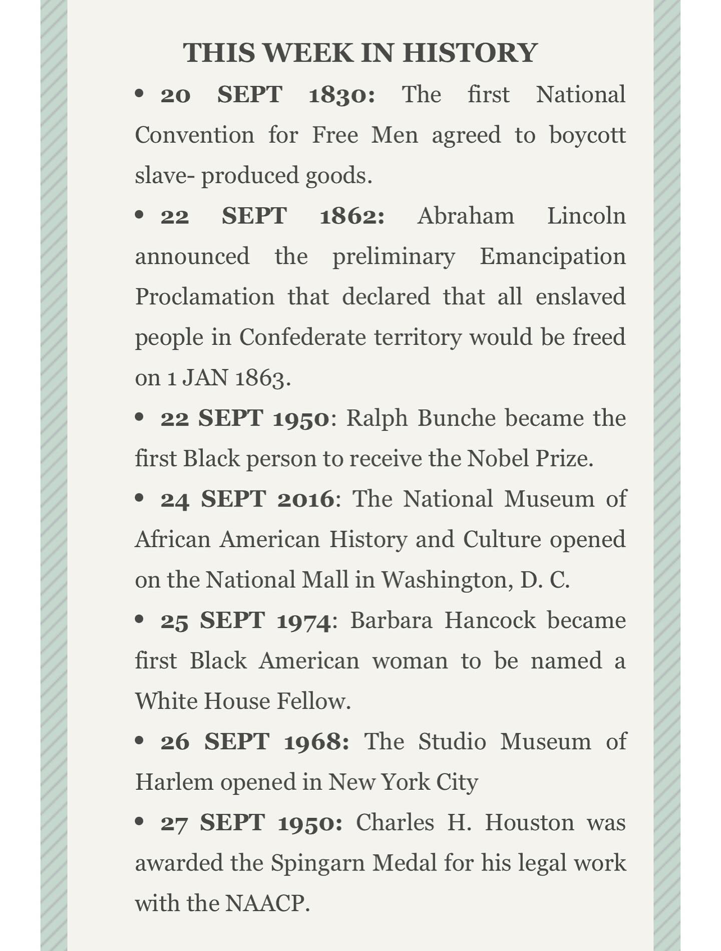 Check out this Week in History section from Issue 4 of Pathfinders Times. Get this and more delivered to your inbox weekly. Subscribe via Linktree.#history #blackhistory #museum