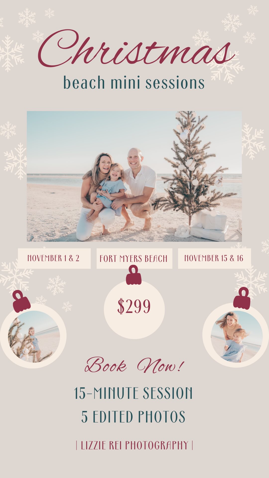 🎄
Skip the studio - this Christmas, capture your memories on the beach. Limited Mini Sessions available.
Book your Christmas Minis today!
🎅🏼