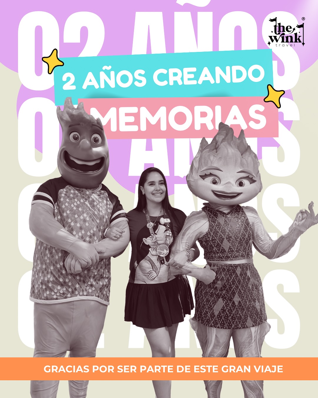 🎉 Celebramos 2 años de magia viajera con The Wink Travel ✨
Lo que comenzó como un hobbie y un sueño personal de viajar a los parques, hoy es una empresa formalmente constituida, con marca registrada, una plataforma robusta donde compartimos cursos en línea, guías, blogs, foros de ayuda y sesiones de preguntas.
En este camino ya he tenido la fortuna de conocer 12 de los 14 parques Disney y 3 de los 5 de Universal alrededor del mundo 🌍. En la lista siguen Hong Kong, Shanghái, Beijing, Singapur y próximamente Abu Dhabi, porque esta aventura apenas comienza.
Nada de esto habría sido posible sin la confianza de nuestra comunidad viajera de más de 200 familias que nos han permitido ser parte de sus recuerdos más felices y tampoco sin el apoyo incondicional de mi esposo y mi familia, que han estado conmigo en cada paso.
Hoy miro atrás y me emociona ver cómo lo que nació como un emprendimiento se transformó en un proyecto sólido y en crecimiento constante. Gracias de corazón a quienes han hecho de The Wink Travel una historia compartida, les prometo que esto apenas empieza y nuestros planes de crecimiento van al infinito y más allá 🚀💖