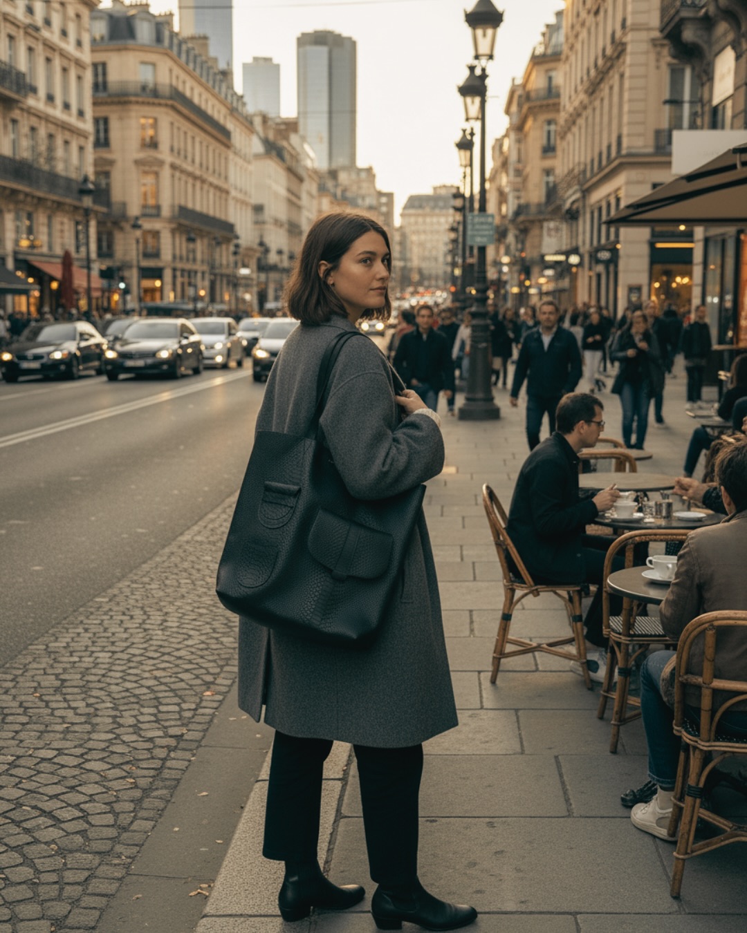 Wyobraź sobie spacer po mieście – z filiżanką kawy w dłoni, między rozmowami przy kawiarnianych stolikach i ulicznym gwarem. Torebka, którą masz przy sobie, układa się lekko i miękko w ręku, jakby była stworzona właśnie do takich chwil. Sprężysta, pojemna, gotowa na to, żeby pomieścić codzienny rytuał – notatnik, ulubioną książkę, szminkę na szybkie poprawki i wszystkie te drobiazgi, które czynią dzień wygodniejszym.
Ta torba nie tylko nosi Twoje rzeczy. Ona nosi Twoją codzienność – z gracją, lekkością i bez kompromisów.
Dostępna od ręki.