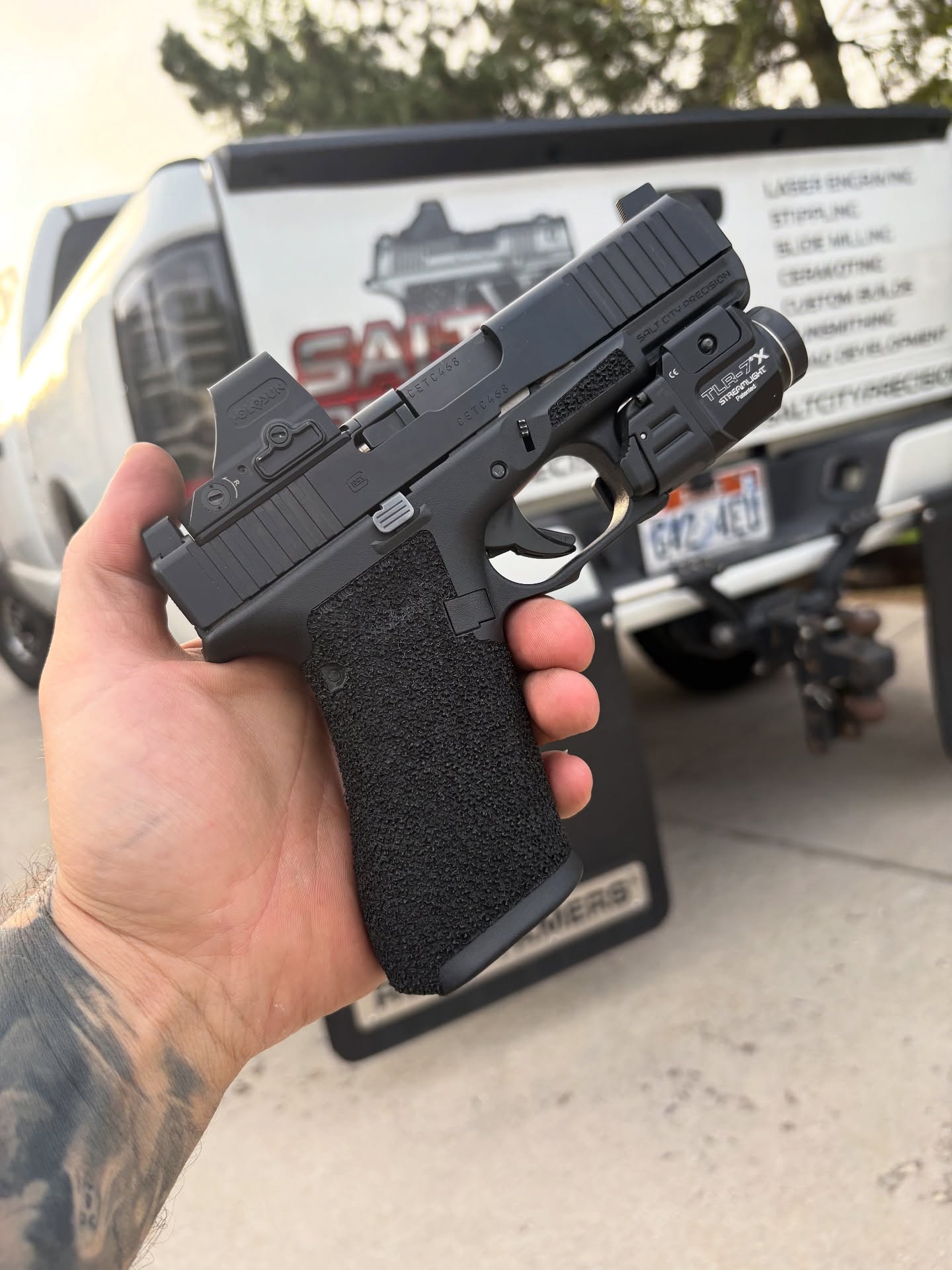 G45, Framework, Stippled, I6 porting Blackout irons. Clean, simple, effective.