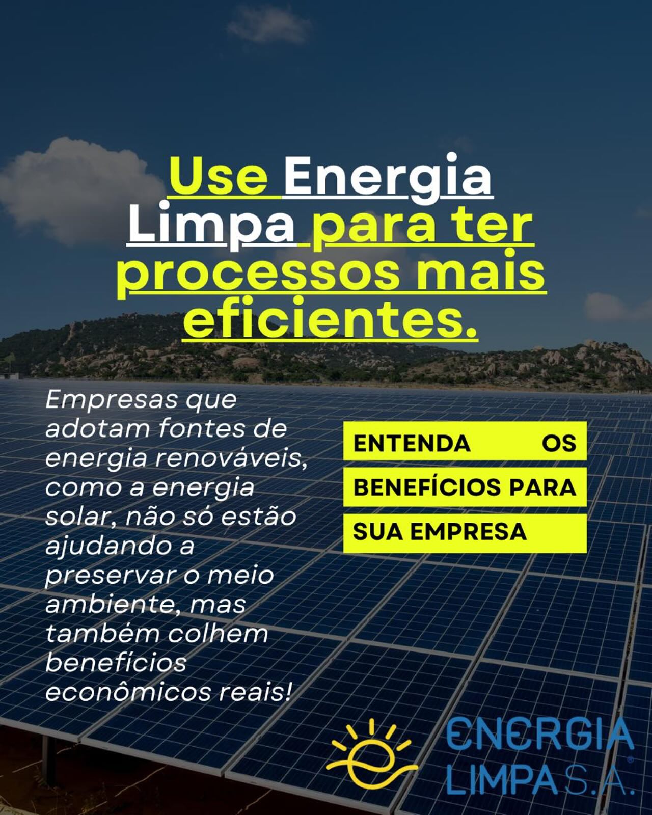 💡✨ Use Energia Limpa para transformar os processos da sua empresa!
Além de reduzir custos, você contribui para um futuro mais sustentável 🌍⚡
👉 Descubra os benefícios reais da energia solar e dê o próximo passo rumo à eficiência.
#energiasolar #energialimpa #sustentabilidade #economia #inovação