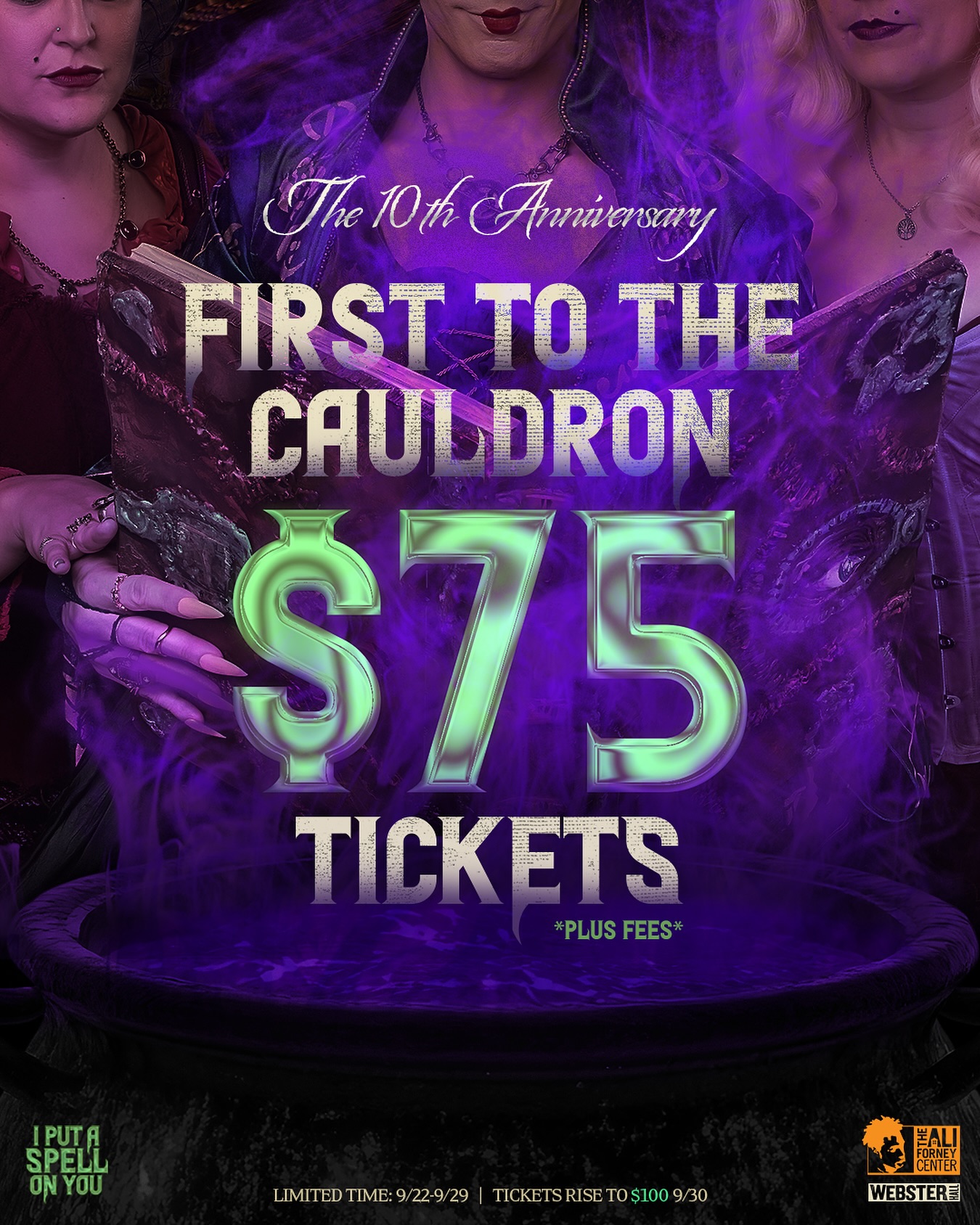 🕯️✨ Something witchy this way comes… ✨🕯️#IPASOY10 tickets go live Monday, 9/22 at 10AM EST via @axsevents!
Be among the First to the Cauldron — early tickets are just $75 through 9/29. After that, they rise like the full moon to $100.
The spirits favor the swift… don’t miss your chance. 🖤 #the10thAnniversary