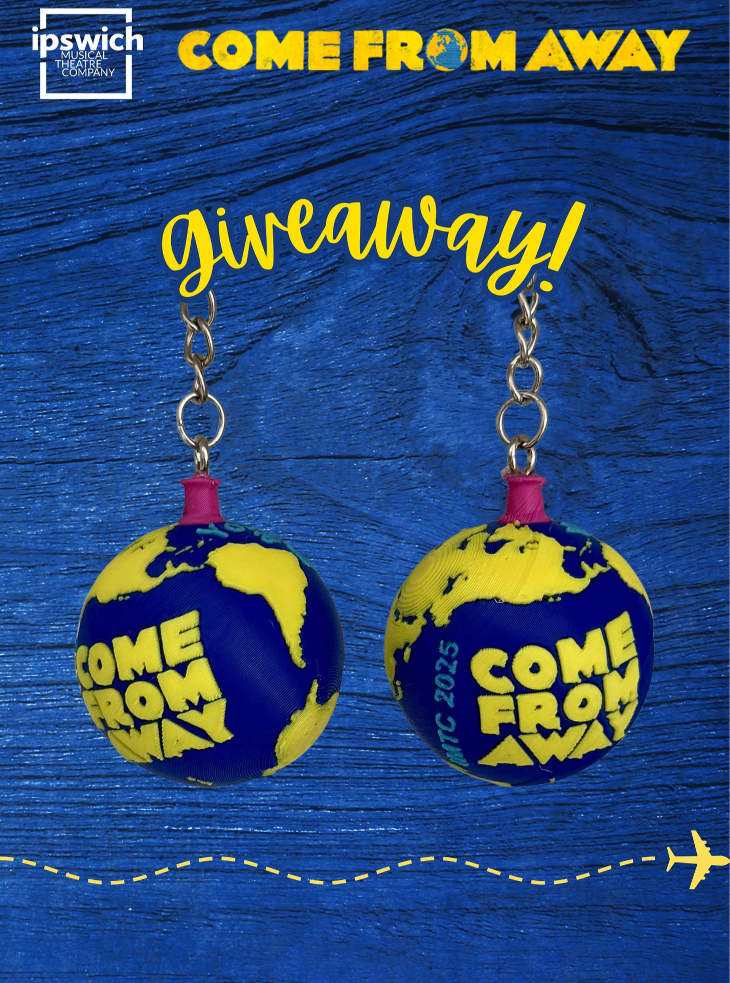 🎉 SPECIAL GIVEAWAY 🎉
If you’ve got a ticket to Come From Away for today's matinee, you could win one of two custom-made IMTC 2025 “Come From Away” keyring 👜💙 — hand-crafted by our cast member, Stu Fisher.
✨ How to enter:
1️⃣ Show proof of your ticket at the program table in the foyer.
2️⃣ You’ll go into the draw — the winner will be drawn during the performance.
3️⃣ Come by the program table after the show to see if you've won and collect your keyring.
A huge thank you to Stu for creating these one-of-a-kind keepsakes, and good luck! 🎶
Book tickets: https://www.ipswichciviccentre.com.au/event/come-from-away/
#comefromawayimtc