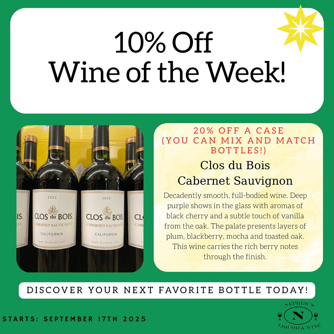 🍷 Pairs well with savory dishes to enhance the flavor profile of your favorite food.
Enjoy with pasta 🍝 and grilled meat 🥩 or aged cheeses, like Gouda 🧀.
@closdubois #closdubois#cabernetsauvignon#redwine#adirondackmountains#lakechamplain#vwrmont#upstateny#champlainny#rousespointny#montreal#quebec#ontario#liquoratore#cocktails