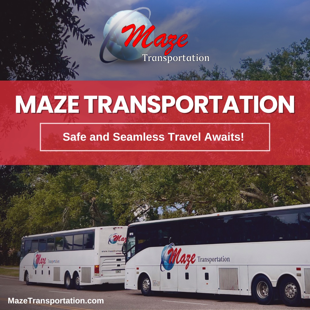 Need reliable group transportation in Florida? Maze Transportation has you covered. From company parties and school trips to Greek life events, conventions, beach outings, and even nursing home evacuations—we handle it all with professionalism and care.
Get your free quote today and experience stress-free travel with Maze Transportation.
Visit us at mazetransportation.com