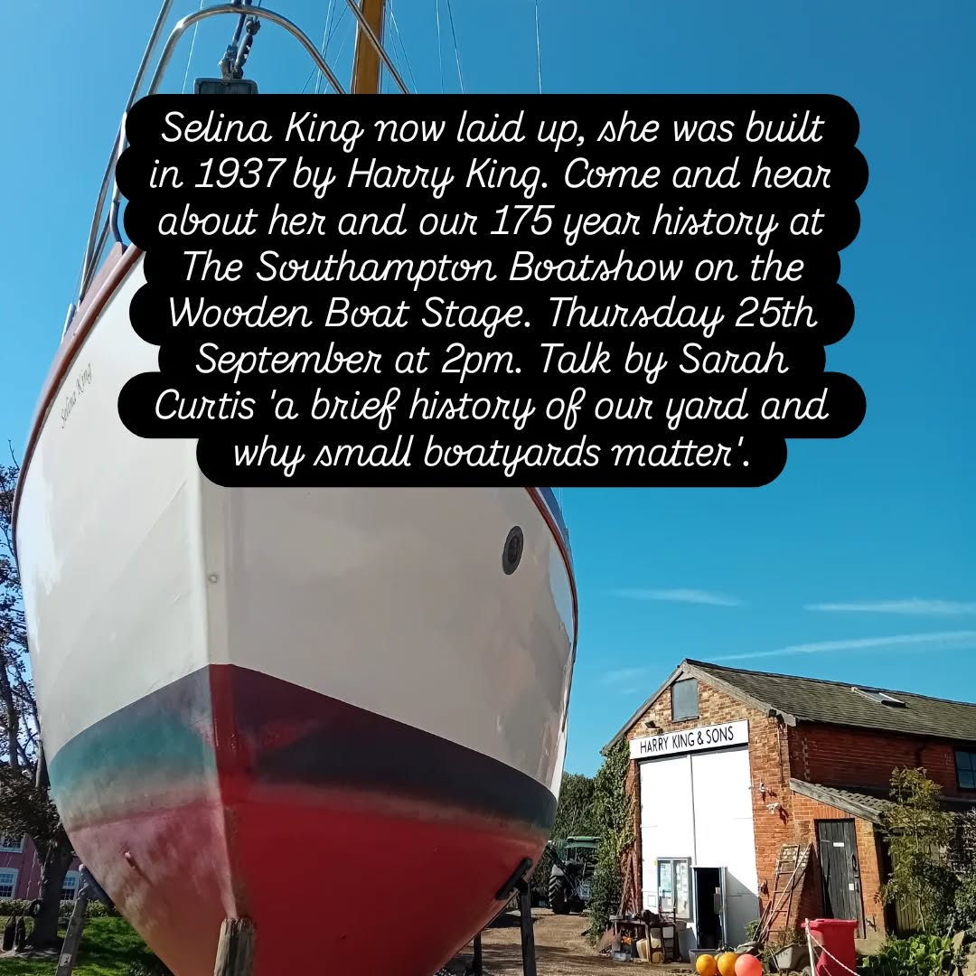 2pm talk by Sarah Curtis, Thursday 25th September. The Wooden Boat Stage at The Southampton Boatshow.