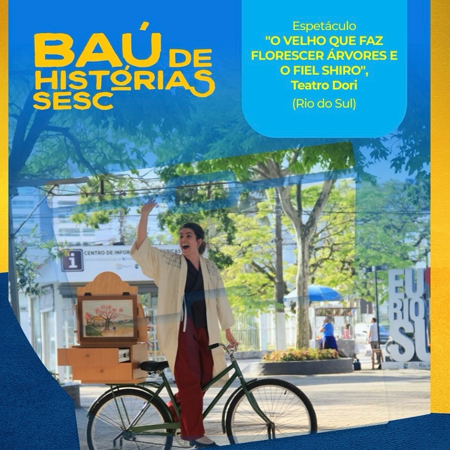Seguimos juntos para mais uma etapa do Baú de Histórias do Sesc SC! @sesc_sc
Serão mais seis cidades com “O velho que faz florescer árvores e o fiel Shiro”, nosso espetáculo em Kamishibai.
“A terra, em algumas culturas, representa os nossos ancestrais, as pessoas que estiveram antes de nós, até que nós existíssemos.
Plantamos, regamos, cuidamos… O velho que faz florescer árvores e o fiel Shiro nos convidam ao encontro com o velho Japão e suas lendas.
Conta a história de uma pequena aldeia onde um cachorro e seu dono nos mostram por meio da relação, sentimentos adormecidos que habitam em cada um de nós.”
Classificação etária: Livre.
Nos vemos lá! 🚲
#teatrodori #baúdehistórias #sessc #sesc #kamishibaï #kamishibaibrasil #teatro #art #contaçãodehistórias