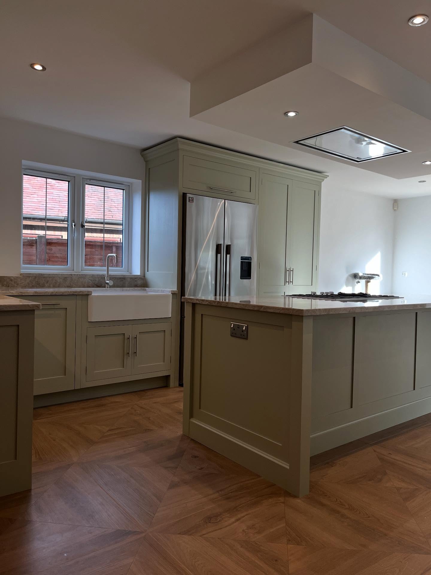 Calm, timeless, and effortlessly elegant.
This pale green shaker-style kitchen brings a sense of serenity, perfectly paired with soft stone worktops and warm wood flooring. Classic proportions, clean lines, and subtle detailing make it a space that feels as beautiful as it is practical.
Designed and crafted by J Harris Kitchens
#JHarrisKitchens #BespokeKitchens #ShakerStyle #PaleGreenKitchen #TimelessDesign #Handcrafted