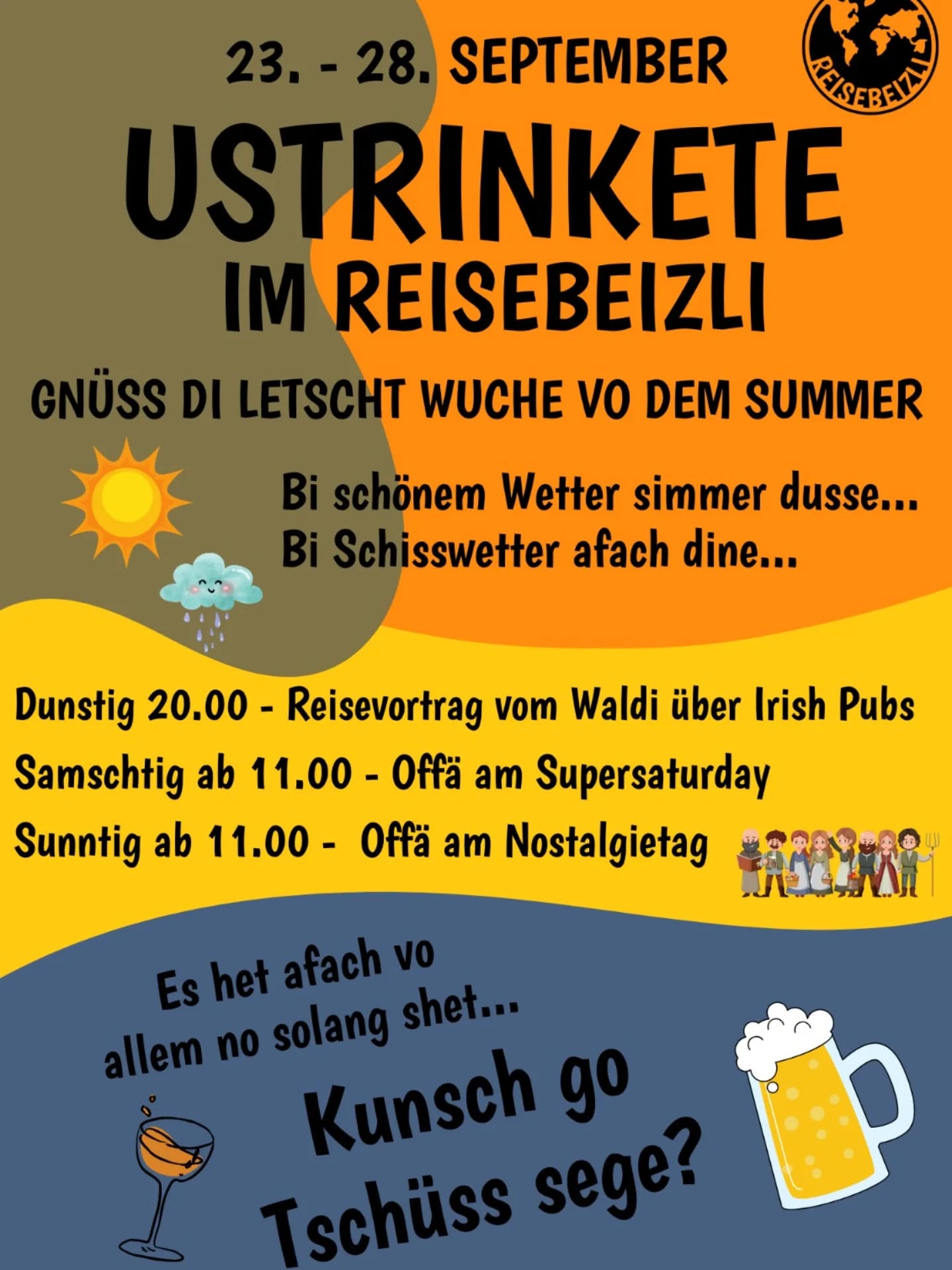 Liebi Fründe vom Reisebeizli... De Summer isch bald verbii... Chömet er no es letschts mol verbi?
Wür mi freue!
Wie immer mit mit feine Wii vom @annenwein
Feinem Bier vom @minibierladen...
Und no meh feins vom @haabgetraenke
#reisebeizli #lichtensteig #RathausfürKultur #gnüsse #offä #Bier #Wein #Aperitif #Summerbar #Foodtruck #Reisefüdli #wowtoggenburg #gemeindelichtensteig #toggenburg #wiefunktioniertdamitdänehäshtägs #keiahnig #hörejetztufdemit