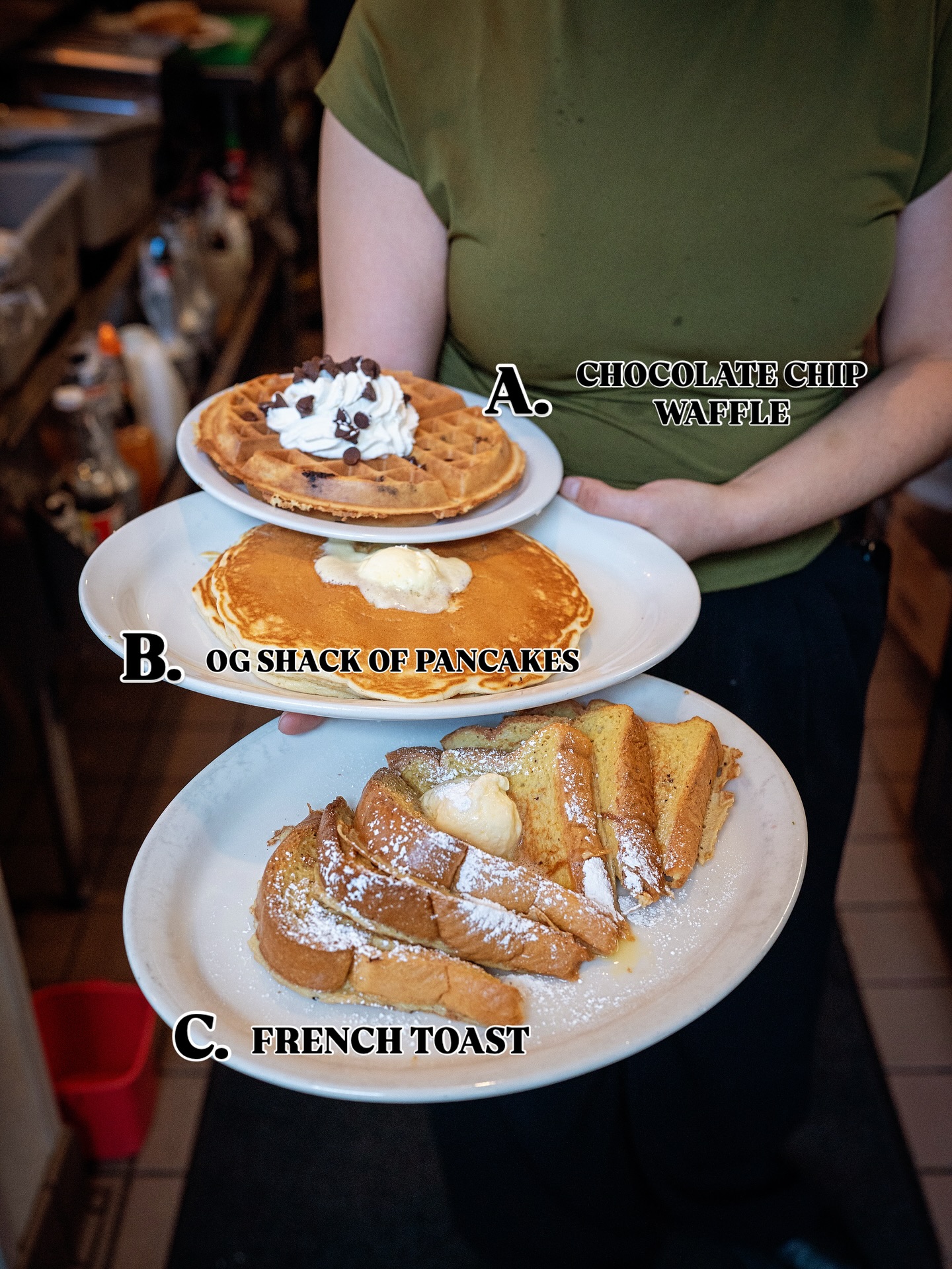 Which plate are you choosing⁉️ 🥞 🧇 🍞
Join us today and try a plate, or two or three 😜
#stacksbreakfast #stacks #breakfast #brunch #pancakes #waffles #frenchtoast #restaurant