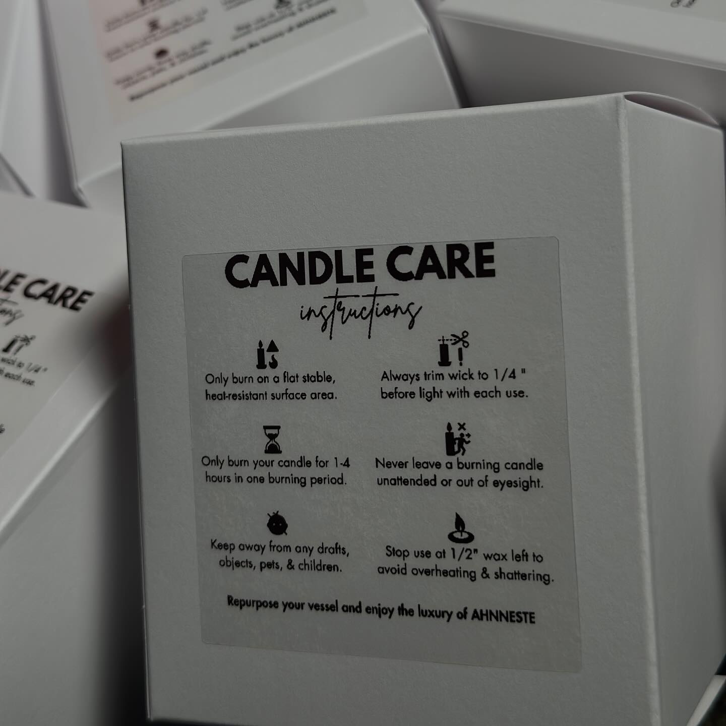 Every Ahnneste candle comes with care instructions to help you burn safely, repurpose beautifully, and enjoy the luxury of honesty with every flame.
#Ahnneste #smallbuisness #CandleCare #christianbusiness