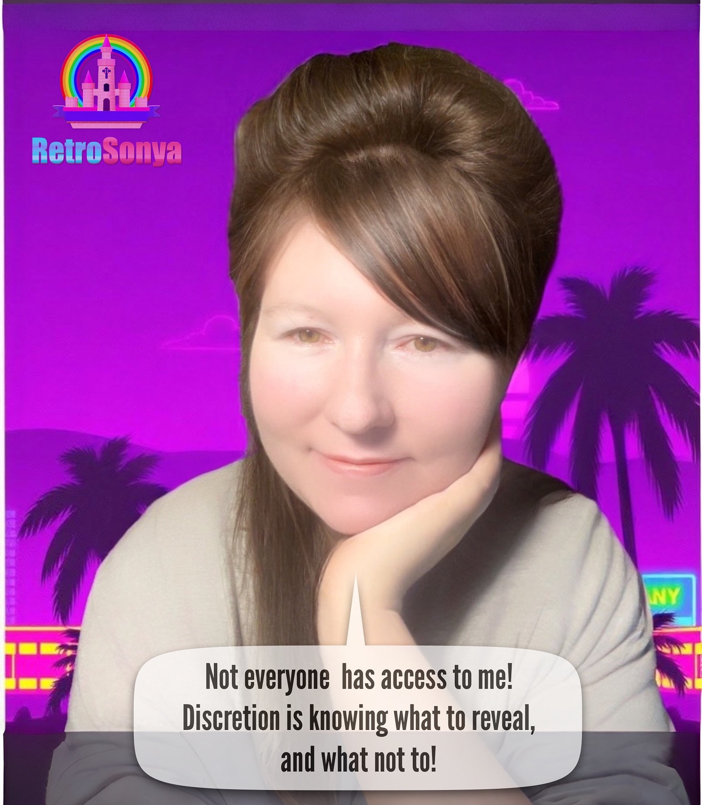 🌌✨ Not Everyone Has Access to Me ✨🌌
People ask: “Sonya, why don’t you show yourself online? Why the persona?”
Let me be clear—what I share is intentional.
Not everyone gets access to me.
I set boundaries for a reason.
Privacy isn’t hiding—it’s wisdom.
Authenticity doesn’t mean exposing every detail.
It means knowing what to reveal and what not to.
You tell me: “Don’t share too much about your personal life, we don’t want the criticism.”
And in the same breath: “Why don’t you show more of yourself?”
Exactly. You can’t have it both ways.
Yes, people will talk trash anyway. That’s the cost of being visible. But I choose how much light to let through the window. This isn’t about fear. It’s about freedom.
Boundaries are not walls. They are neon lines of respect.
It is fully your decision how you wish to present yourself online and how you choose to be seen. As an artist, you don't owe the world a front row seat to your personal problems, life, or family. You don't owe others an explanation for why you choose to show up the way you do! Its ok not to measure yourself by mainstream expectations.
Be authentic with your art, your music , and your message! Because at the end of the day, its not about what my body looks like. Its about whats inside, that is; the heart!
#NeonBoundaries #RetroSonya #SynthwaveTruth #AuthenticityMatters