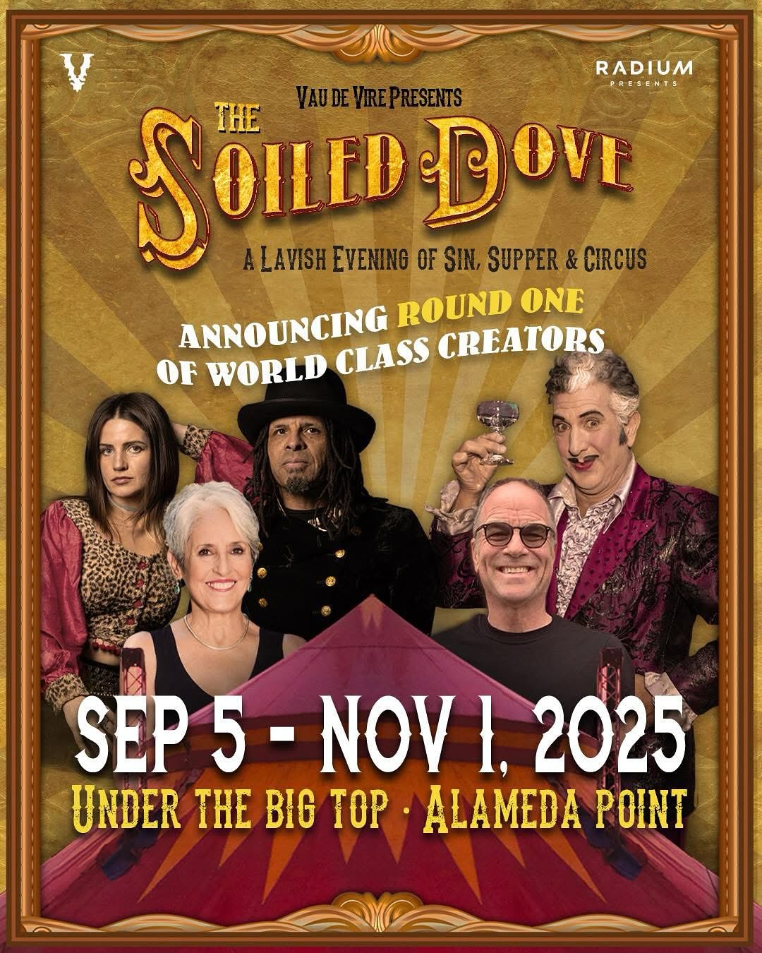 Iโll have 5 of my block print collages on display at The Soiled Dove for the next few months. The Soiled Dove is a lavish evening of sin, supper & circus featuring the legendary Joan Baez ๐ถ.
Sept 5 โ Nov 1, 2025
Under the Big Top โข Alameda Point
Come for the world-class circus feats, 4-course dinner & divine cocktails, and check out my art while youโre there! ๐ซ
๐ Tickets & details: @thesoileddove
#TheSoiledDove #JoanBaez #BayAreaArt #VauDeVireSociety #EastBayEvents #AlamedaPoint
