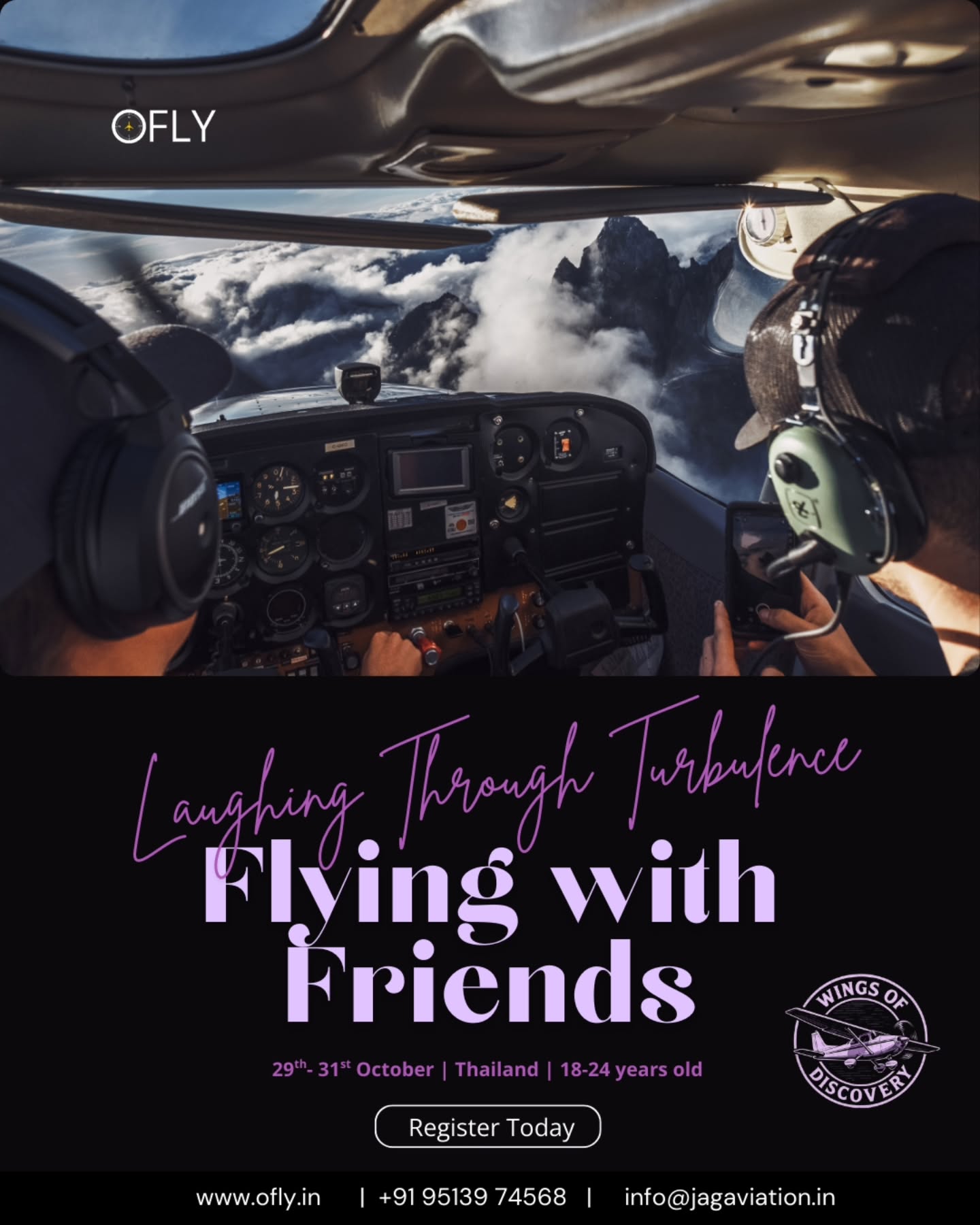🛫 Yes, you and your friends can actually FLY A PLANE.
No, this isn’t a drill.
Join our Aviation Workshop — real cockpit, real takeoff, real memories.
👩✈️ Hands-on flying experience
🧑🤝🧑 Bring your crew
🎓 For college students only
📍Limited spots = don’t wait
Tag your co-pilot ✈️👇
Let’s turn the “we should do something crazy” group chat into reality 😎
For more details connect with us at +91 95139 74568 or info@jagaviation.in
#FlyingWithFriends #AviationWorkshop #RealOnesFly #CollegeAdventures #SkyboundCrew