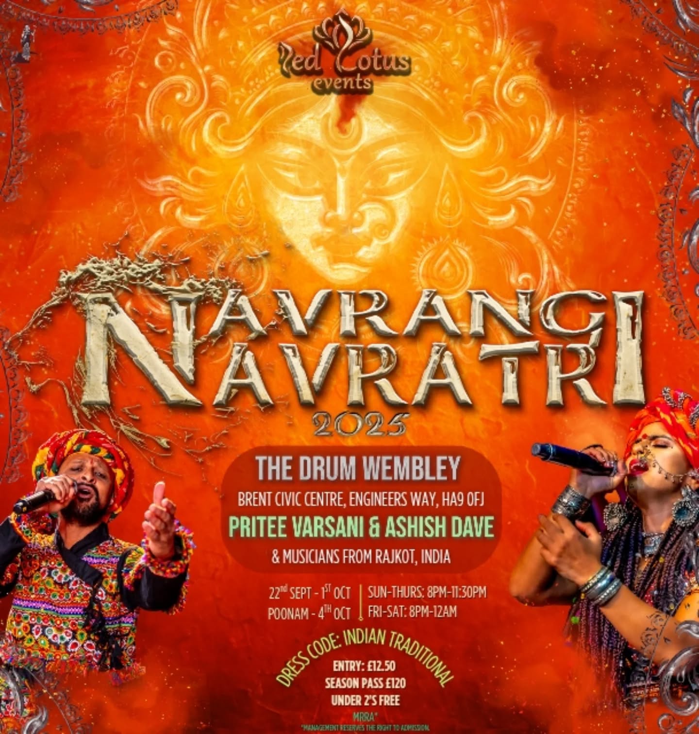 Its tomorrow!
Book your tickets now
Links in our bio.
www.redlotusevents.com
Jai mataji
See you there :)
P.s. reposting this just to remind you all ;)
#navranginavratri #RedLotusEvents #PriteeVarsani #ashishdave