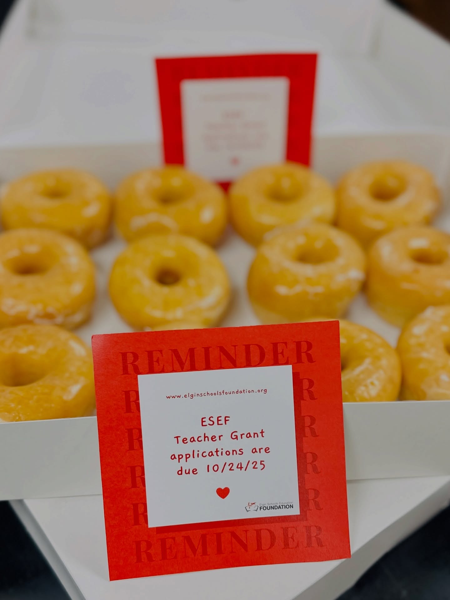 It was a great day to drop a little reminder that ESEF Teacher Grant applications are due October 24th!!! Even better when the reminder came with a sweet treat and members of the ESEF board to wish our teachers a great Parent Teacher Conference day!
Also pictured is one of the past recipients of an ESEF Teacher Grant. Mrs. Bonadonna was awarded a grant to transform her classroom with flexible seating. Her classroom is a crowd favorite of her fifth grade students! Thank you for sharing with us!
If you’d like to be a part of making a difference at Elgin Public Schools, we’d love you to consider becoming a donor! Head over to our website www.elginschoolsfoundation.org to find out how you can be involved!! ♥️🦉