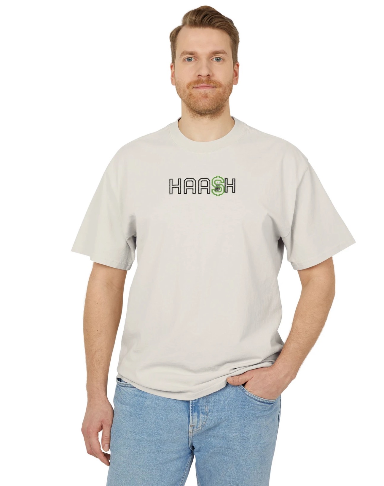HAASH MEN Heavy Faded Tee ( Collection 1)
Price
$94.27
Add both comfort and style to your wardrobe with the Unisex Faded Tee, where effortless elegance meets supreme comfort. Crafted from 100% carded cotton, this tee offers a luxurious softness and breathability for all-day wear. Its boxy, oversized fit and dropped shoulders add a touch of relaxed sophistication. Each tee undergoes garment dyeing, resulting in a unique, faded aesthetic that sets it apart.
.: 100% carded cotton
.: Heavyweight fabric (7.1 oz/yd² (240.7 g/m²))
.: Boxy, oversized fit
.: Tear-away label
.: Please note: the shirts are dyed after sewing, resulting in more faded edges and a possible hue gradient
.: Embroidery decoration method available