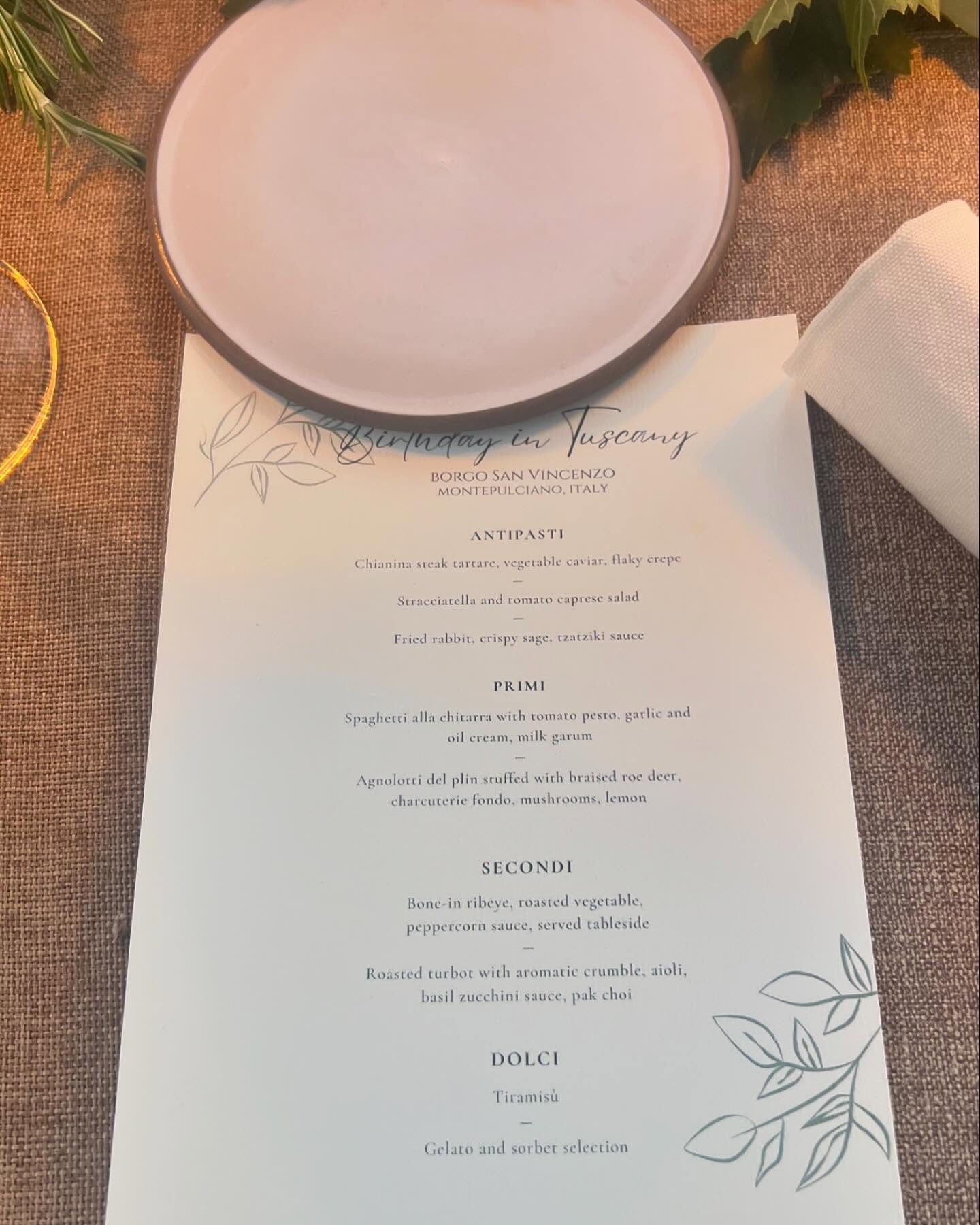 Birthday in Tuscany, an unforgettable evening with great friends, food and wine.