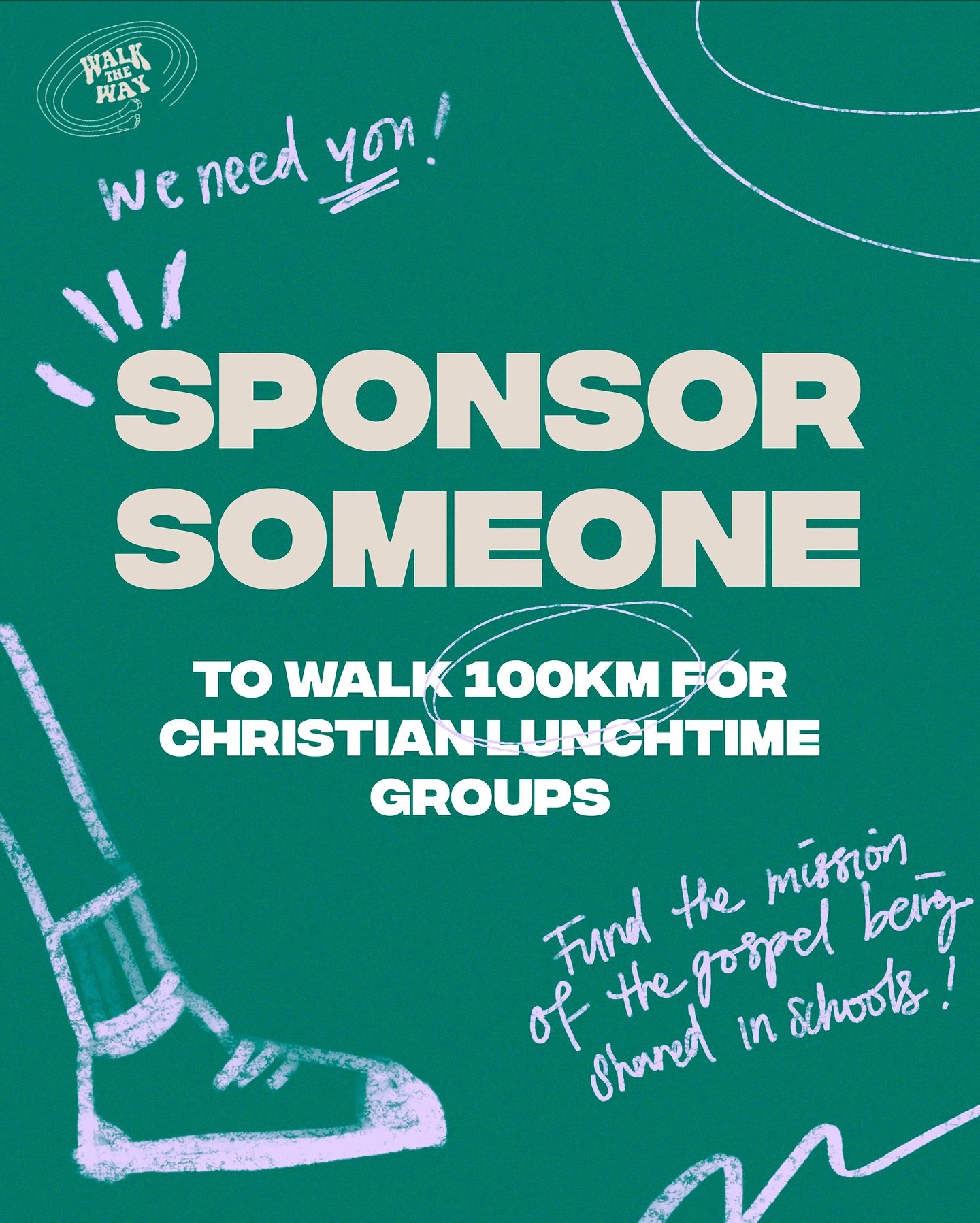 Can’t join Walk The Way but would love to be a part of it?
SWIPE to see how you can sponsor a walker, to raise funds for student-led Christian lunchtime groups in schools ✨
You can sponsor anyone or any team you like. All proceeds go to Mustard, which provides resources to lunchtime groups and support such as 1:1 mentoring and training.
LINK IN BIO to sponsor ✨