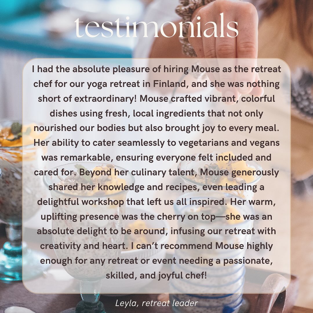 👩🏻🍳A few wee testimonials from my week in Finland working on a gorgeous Yoga Retreat👩🏻🍳