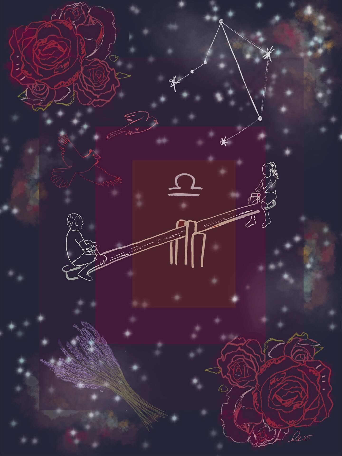 Libra Season arrives in unison with the Fall Equinox and the Solar Eclipse in the last degree of Virgo tonight, September 21st. Eclipses mark turning points, and this is a powerful release of perfection, and devotion to our inner selves. Anywhere where you may be self-sacrificing, you are being asked to let go.
Throughout Libra season, the Sun traveling with the South Node in Libra also highlights release—letting go of outdated patterns of people-pleasing, indecision, or relying on others to set the terms of connection. The Full Moon in Aries on October 6 brings this to a head, illuminating the tension between “we” and “me.” This is the axis of relationship versus individuality, asking us to integrate both without losing ourselves.
As you can see, it’s almost conflicting energy, but it is ultimately asking us to seek balance, both within and without. 🌗
We can’t forget, the main theme of Libra is equality, balance and justice. Does it appear that these themes are being highlighted more than usual right now?
For the full write up, head over to my Patreon, free to read for all members.
Artwork by me, and a few photos of enjoying the last days of summer 🌻