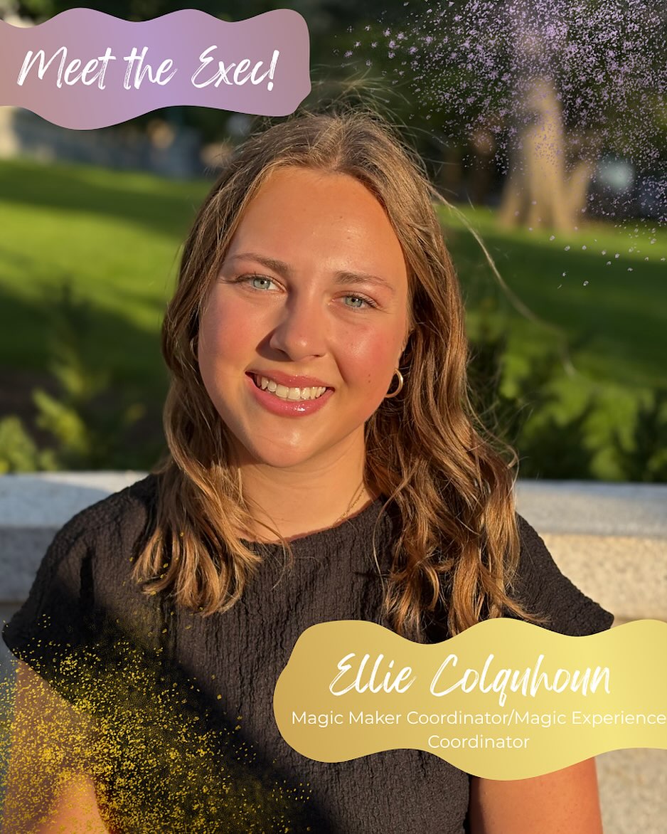 Meet our exec team!✨💜
Hey Badgers! It was great seeing you at our first meeting! Let’s continue to get to know our exec board! Next up: Ellie!👸
⭐️Ellie Colquhoun
💁♀️Magic Maker Coordinator/Magic Experience Coordinator
❕Junior
📚Global Health
🎵Fun Fact: Ellie wants to visit all 7 continents at some point in her life!
#amomentofmagic
#bravestrongfearless