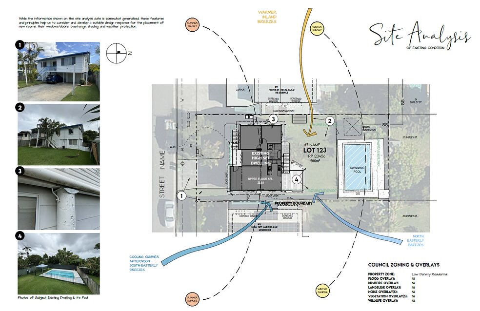 Before we start designing your new home or renovation, we undertake a ‘Predesign’ Phase
This is where we:
- Help arrange a Site Feature & Contour Survey (AKA Detail Survey)
- Check council records and/or requesting planning certificates
- Request council archived structural plans
- Conduct an in-person site visit to understand the limitations and opportunities of your property
- Review: potential views, prevailing winds, privacy considerations, flood/bushfire/landslide and construction access implications
- Conduct a building measure with handheld laser & tape tools
- Prepare a Site Analysis Plan to visually summarise property information
- Prepare Existing Plans of the building, including utilities, visible beams, and other items of interest (which council’s archived architectural plans don’t have)
With all the above covered, we can design with far more confidence, as we don’t like surprises or delays that could have been avoided!
Stay tuned for the ‘proposed’ concept plans behind this renovation design
Artist impression @mzstudio.arch