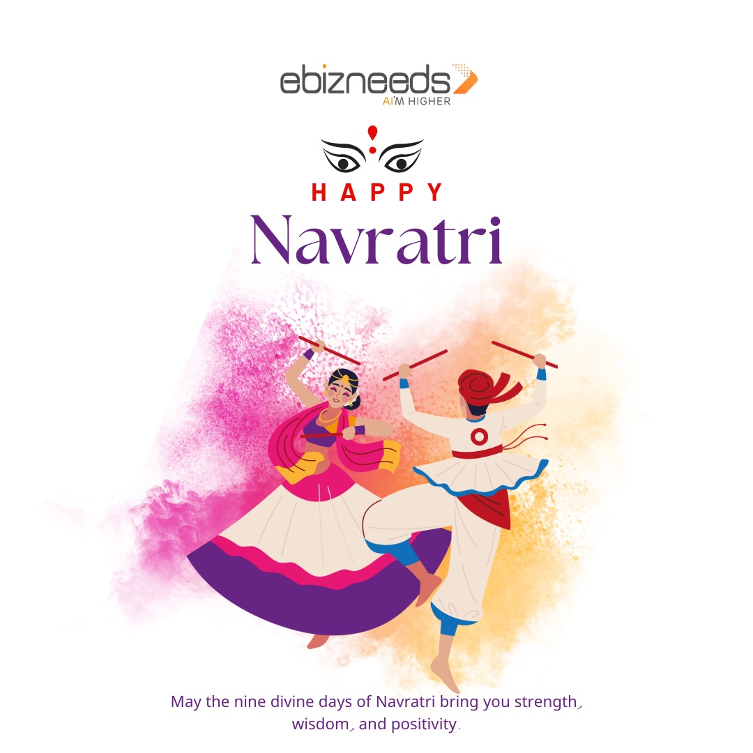 Nine days of devotion, nine nights of celebration, and infinite blessings of Maa Durga.
Wishing you all a prosperous Navratri from eBizneed.
#HappyNavratri #FestiveWishes #Navratri2025