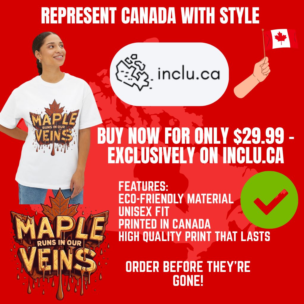 đšđŠ Show your Canadian pride in style! This âMaple Runs in Our Veinsâ tee is the perfect way to represent Canada everywhere you go.
Eco-friendly material
Unisex fit â comfy for everyone
Printed in Canada with high-quality ink
Available exclusively on Inclu.ca for just $29.99 â grab yours before theyâre gone!
đ Shop now â inclu.ca
