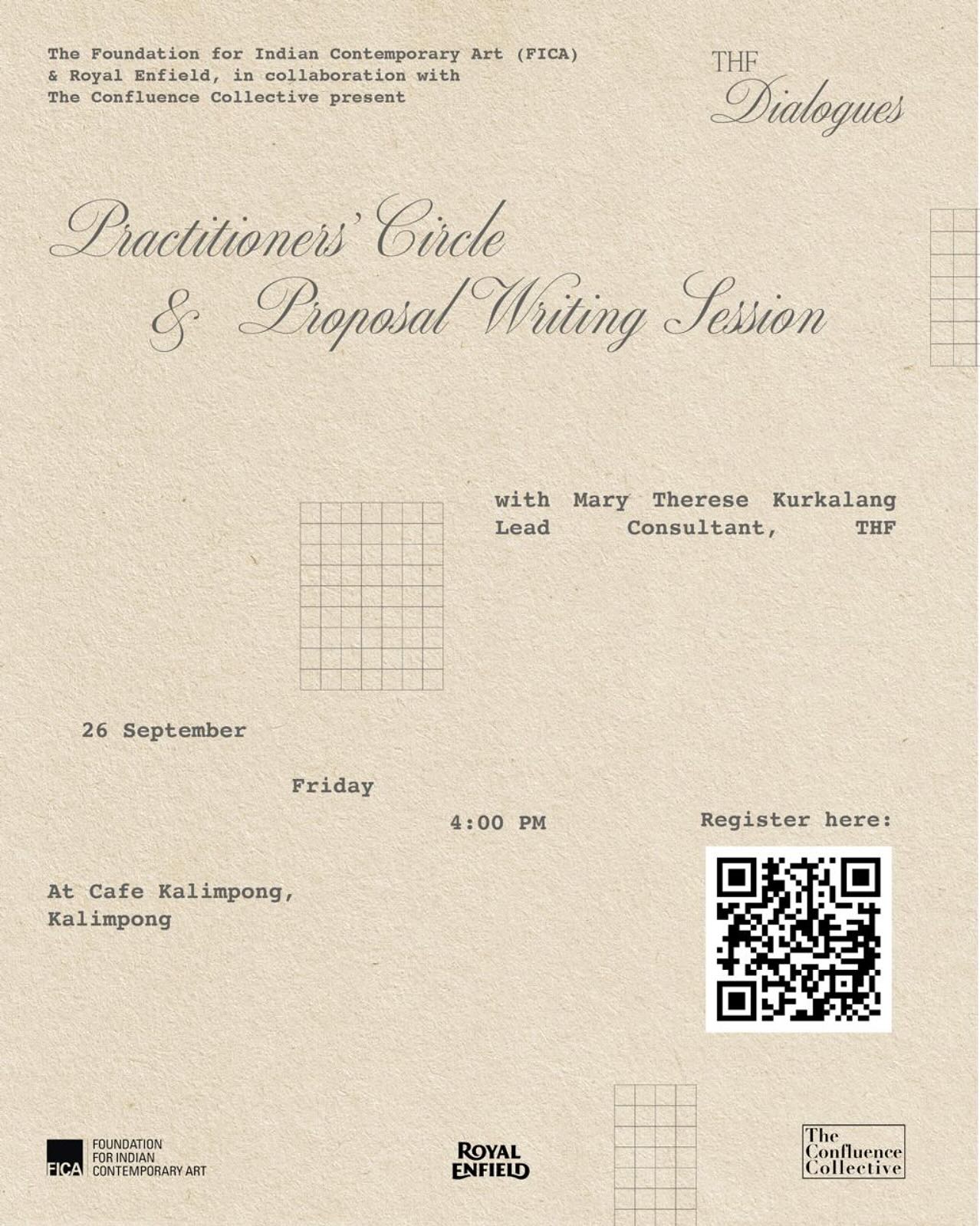 PRACTITIONERS CIRCLE & PROPOSAL WRITING SESSION
Scan to apply
@fica_india The Foundation for Indian Contemporary Art (FICA) is a non-profit organisation that aims to broaden the audience for contemporary Indian art, enhance opportunities for artists, and establish a continuous dialogue between the arts and the public through education and active participation in public art projects and funding.
The Foundation for Indian Contemporary Art, in partnership with @royalenfieldsocialmission Royal Enfield, presents The Himalayan Fellowship for Creative Practitioners. The Fellowship invites applications from creative practitioners working across mediums at the intersection of ecology and cultural knowledge, based in the Western and Eastern Himalayan regions, including the eight states in the Northeastern region, and North Bengal, Ladakh, Himachal, Uttarakhand and Jammu and Kashmir. This year-long Fellowship supports selected projects through a structured programme comprising development of the projects through funding, mentorship, workshops, programming, and an exhibition platform.
@marytherese.k Mary Therese Kurkalang a Cultural Curator and Researcher based between Delhi and Shillong is the Lead Consultant for this programme since conception. She will be in Kalimpong to speak about the programme and present an overview on proposal writing in this context.
We invite creative practitioners in any discipline and form to join us.
