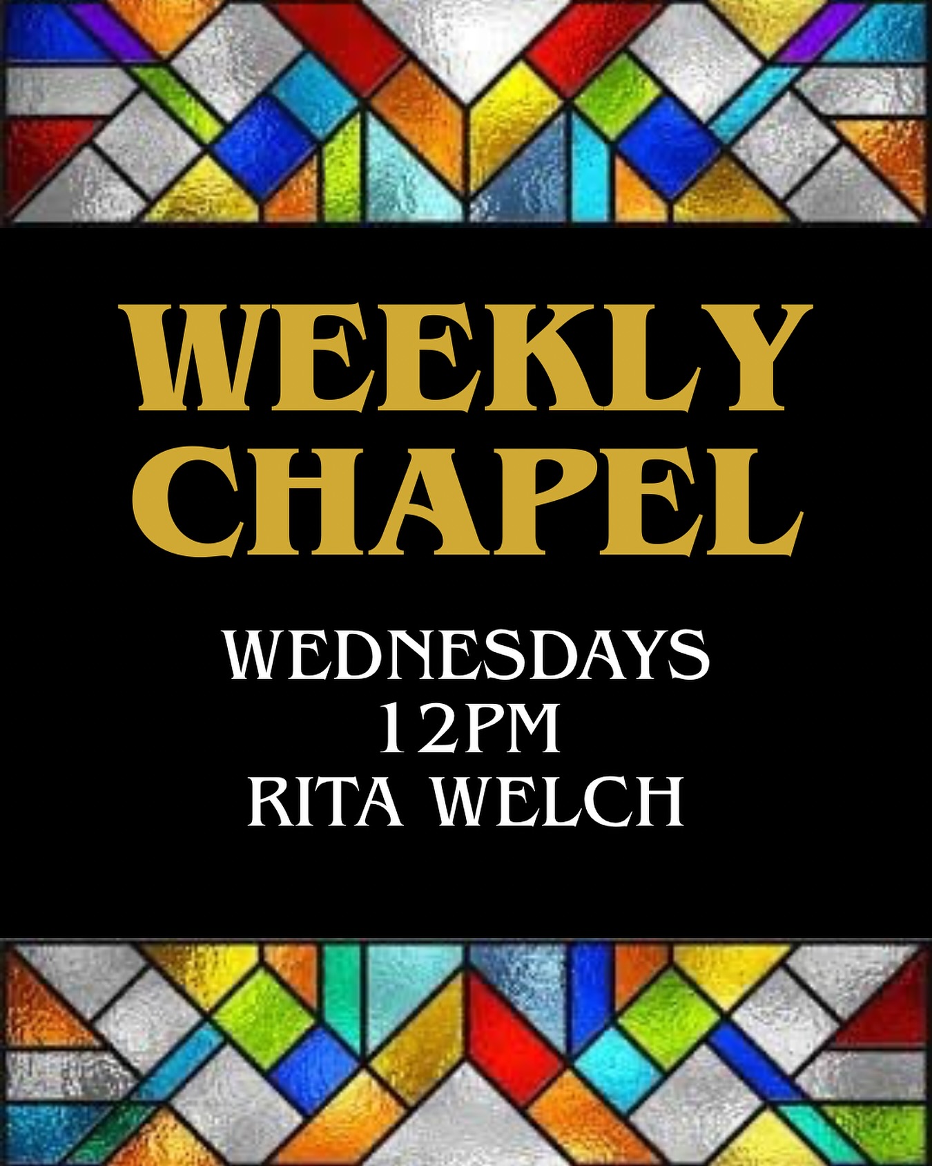 Starting next Wednesday (October 1) we will be hosting weekly chapel services every Wednesday at noon!
Join us in Rita Welch for worship and a message from our very own pastor, Zack DeBruyne.
Rita Welch is located at the top of stairs when you go from Thistle to Mackenzie Chown (don’t worry, we’ll post a video tomorrow of how to get there!).