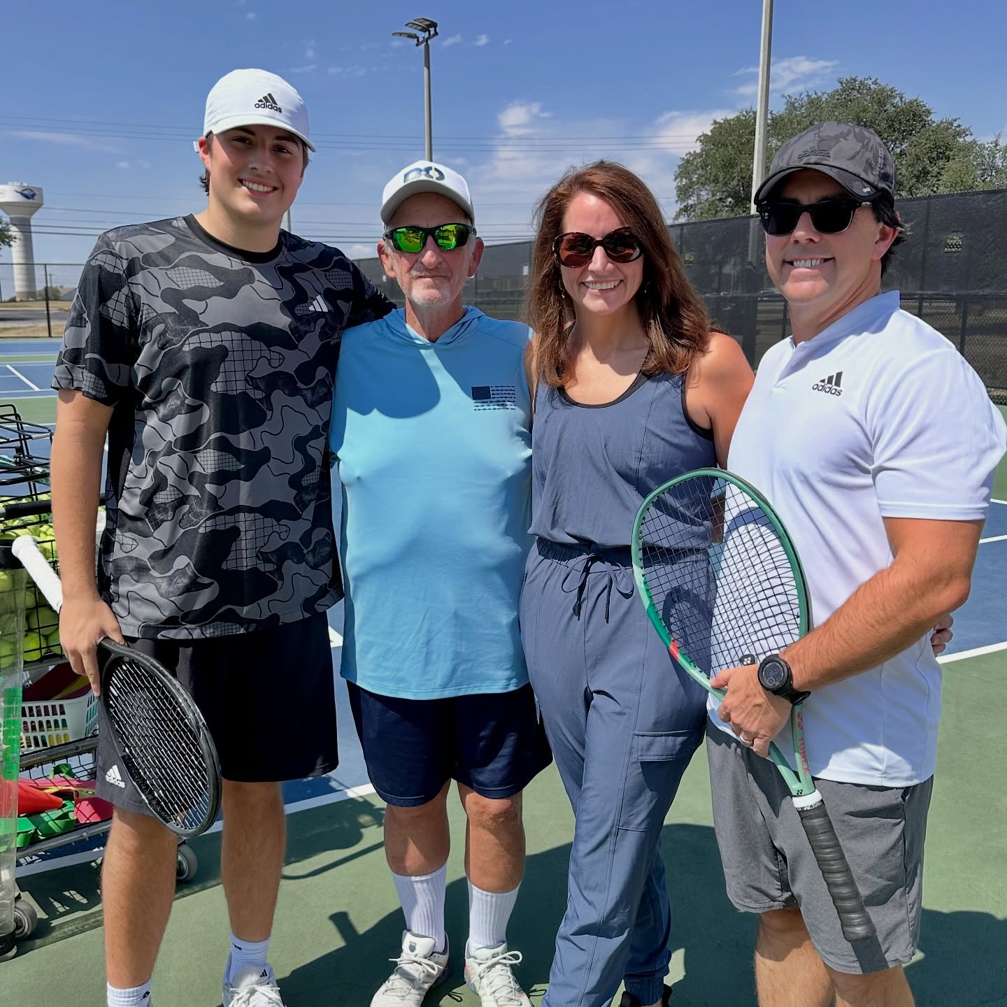 So much fun being back in Weatherford, Texas…back where it all began! We had our 30 year reunion for Weatherford High School and it was awesome spending time with my parents and catching up with friends I haven’t seen in a long time, hugging and laughing about the memories made and how our journeys have gone in so many different directions yet with a similar through line of serving others and making a difference in our communities.
We got to catch up with Molly, who is like a sister to me, and became like a sister to Meredith at Mississippi State, and then was the one who connected me with Meredith…so I owe it all to her, in terms of how I met my wife.
Then, it was heartwarming to connect Cayson with Rocky, who was one of my tennis coaches, mentors, and best friends who became part of our family growing up…and having Rocky coach Cayson. We’d been talking about it for years and finally had a chance to make it happen!
The years go by quickly but it’s a blessing to be surrounded by so many amazing people who care and continue to impact our lives. And, to know that my friends who still live in the area are taking such GOOD care of my parents and remain close to them is a real blessing indeed!