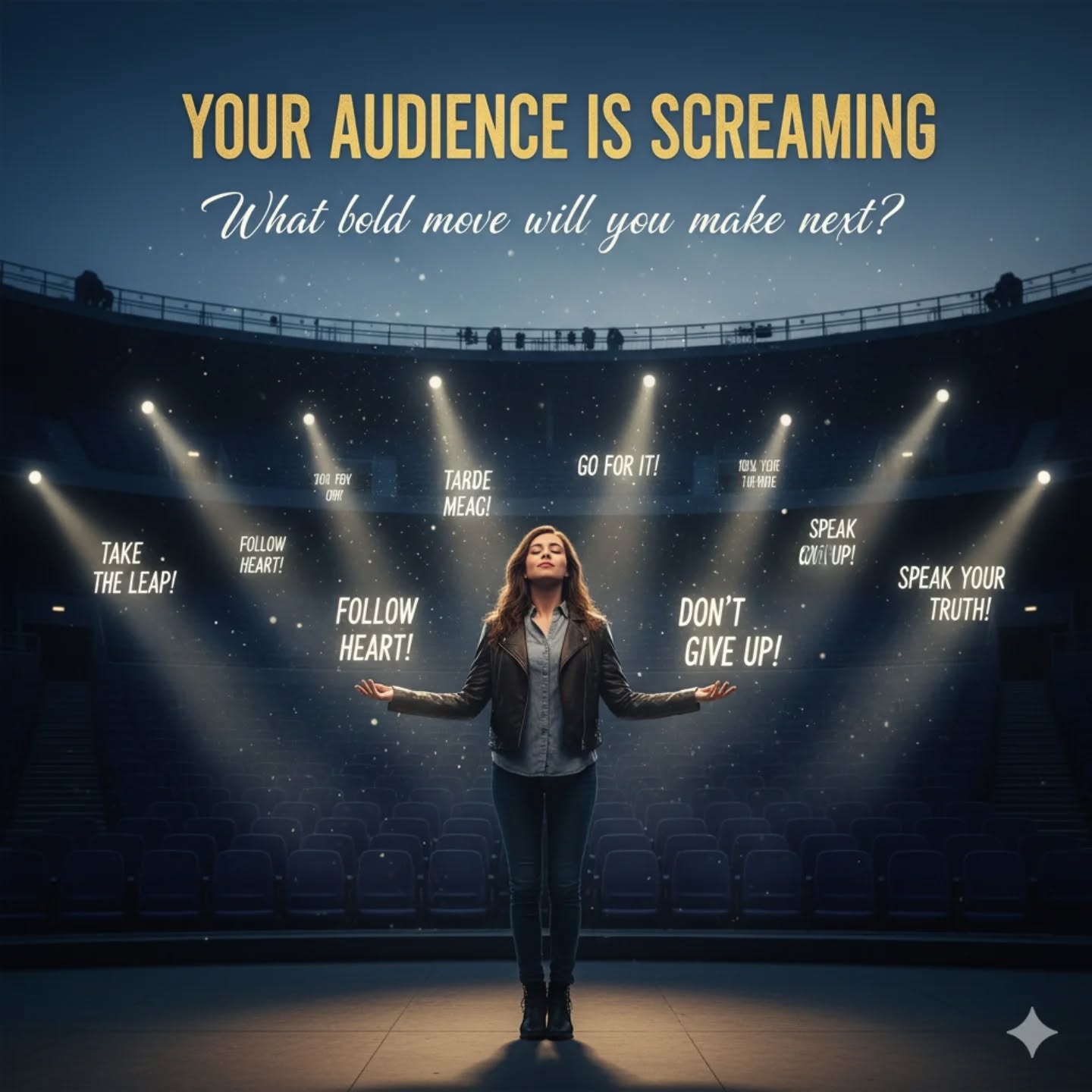 What's Your Audience Screaming? 📣
Imagine your life is a blockbuster movie, and you're the star. Right now, what would the audience be yelling from their seats?
"Go for it!"
"Take the leap!"
"Speak your truth!"
"Leave that behind!"
"Don't give up!"
We often get so caught up in the plot twists and daily scenes that we forget we have the power to rewrite the script. That little voice of intuition? That feeling in your gut? That's your audience—your higher self, your deepest desires, even the universe itself—cheering you on, urging you towards the incredible life you're meant to live.
What is it you truly need to do right now, that deep down, you already know? Listen to that inner audience. They want to see you shine. They want to see your triumphant ending.
It's your movie. What bold move will you make next?
#Inspiration #LifeChoices #TakeTheLeap #Motivation #InnerVoice #PersonalGrowth #DreamBig #YourStory #SelfReflection #TherapyForThought #MindsetMatters