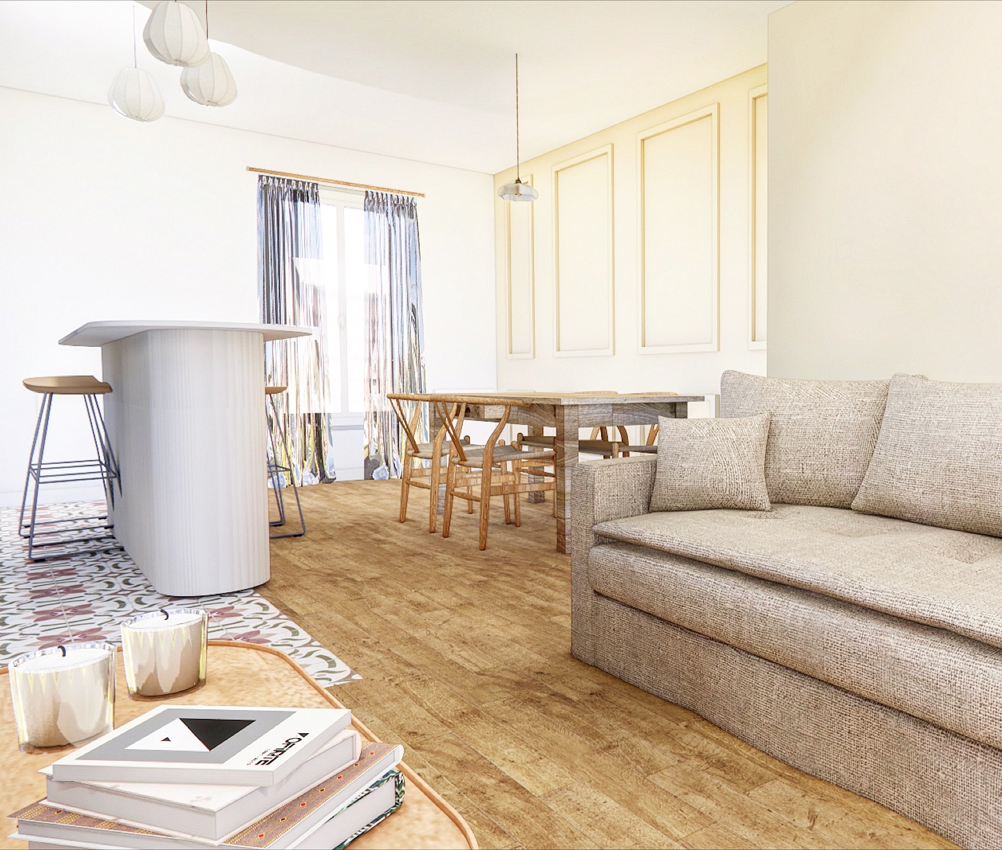 Projet EAUBONNE
qui rime avec AUTOMNE 🍁
Un appartement entier de 1915 remis au goût du jour en région parisienne.
Les espaces étaient très cloisonnés, c’est pourquoi les volumes et les circulations ont été totalement repensés, en plus de la décoration.
Et oui, j’ai osé mettre le même carrelage que dans notre cuisine … 🤭
Mais pas que … vous avez trouvé ?
Bon lundi 🍂
#Projection3D #designdespace #agencement #amenagement #décoration