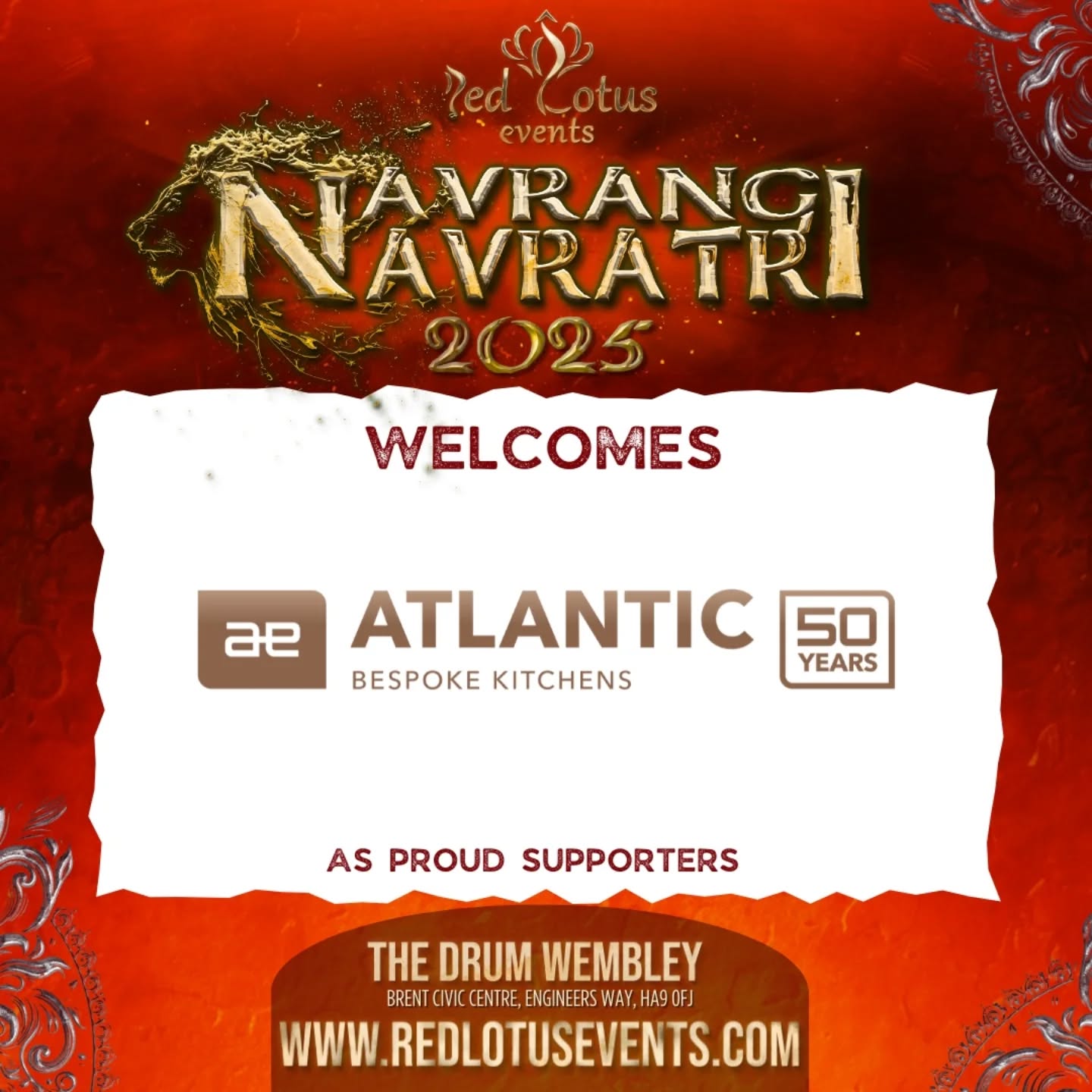 🌟 A Huge Thank You to Atlantic Bespoke Kitchens 🌟
We are deeply grateful for your amazing support of Navrangi Navratri 2025.
Your partnership helps us celebrate tradition with style and keep the cultural spirit shining brighter than ever.
Here’s to community, celebration, and the joy of Navratri—made even more special with your generosity. 🙏✨