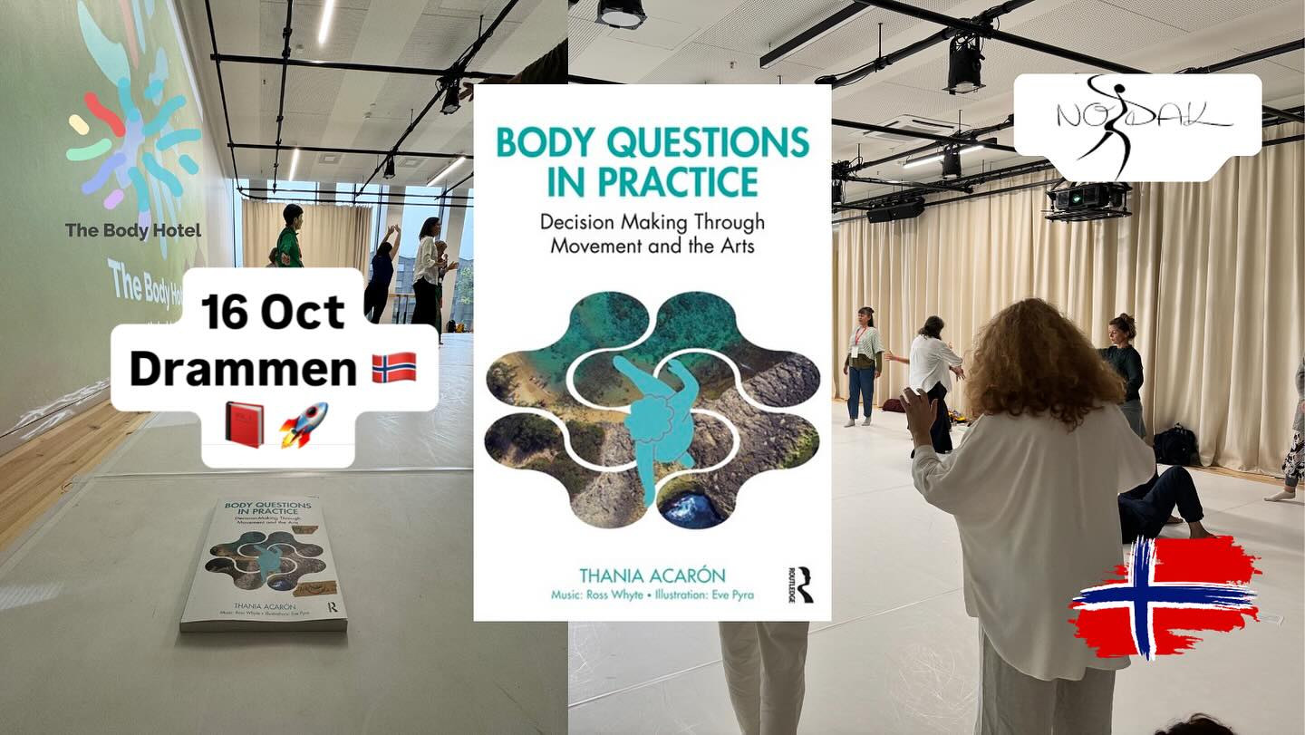 I am excited to be bringing a workshop-book launch to Norway on 16 October! If you are interested in the intersection between decision making, building your own strengths and exploring movement, spend a day with us at University of South-Eastern Norway Drammen reflecting, playing and learning skills to support your work. Open to anyone - get in touch if you are interested.
Supported by the Norwegian Dance Movement Therapy Association, coordinated by Liv Marie Leirvåg. Details on our Events page in our Website or DM us!
#alliedhealth #artsinhealth #decisinmaki ng #dancemovemenththerapy #booklaunch #workshop #danceworkshop #scandinavia #norway #drammen @usn.no