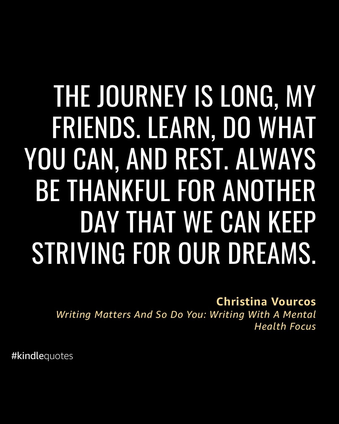 With my nonfiction book WRITING MATTERS AND SO DO YOU, I focused on what I felt would help me and our writing community when we’re writing.
A lot of times we focus more on the process we are making and forget to take care of ourselves. This can impact our writing process and so much more.
In my book, I provide self-care strategies, motivation, and guidance so we can make progress while taking care of ourselves.
💚 Additionally, I’ve included reflections of my personal struggles with mental health, burnout, and eventually fighting lymphoma.
If you’re a writer, I know it will help you! I know because of the reviews I’ve received so far on Amazon. If you’re a reader, you might find value on seeing how writing process works and how to take care of yourself.
If you read my books, please leave a review on Amazon, it truly helps indie authors (like me) bring future readers to my books.
#GreekLatina #IndieAuthor #IndiePoet #IndieArtist #LymphomaSurvivor #BloodCancerSurvivor #BloodCancerAwarenessMonth #LatinxHeritageMonth #CreativesContentClub #WriteBraveChallenge #AmWriting #WritingCommunity #KindleQuotes