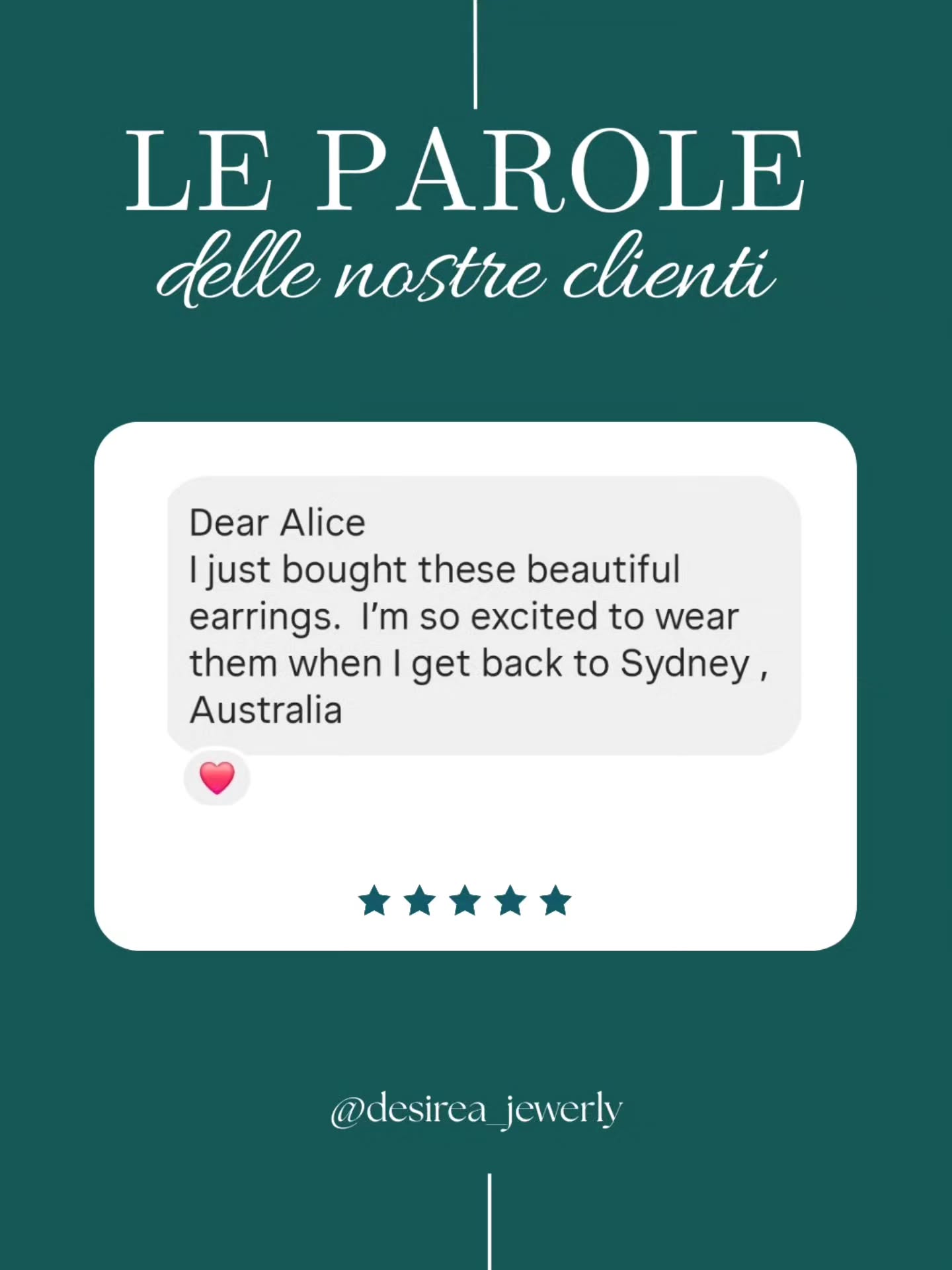 Alcuni dei vostri messaggi preziosi ✨️
Grazie di 🤍
📍www.desirea.shop
#Desirea #Soutache #orecchini
#MadeInItaly #Gioielli #FattoAMano #Jewelry