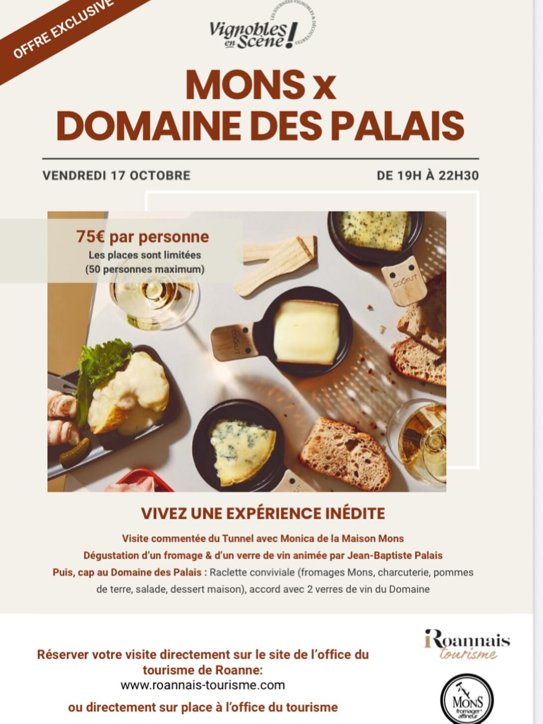 Par ici la régalade 👉 https://www.roannais-tourisme.com/billetterie/billetterie-des-evenements/ une fois sur la page , allez sur « vignobles en scène »