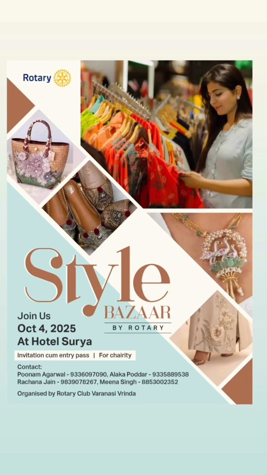 Style Bazaar, October 4th at Hotel Surya
By Rotary